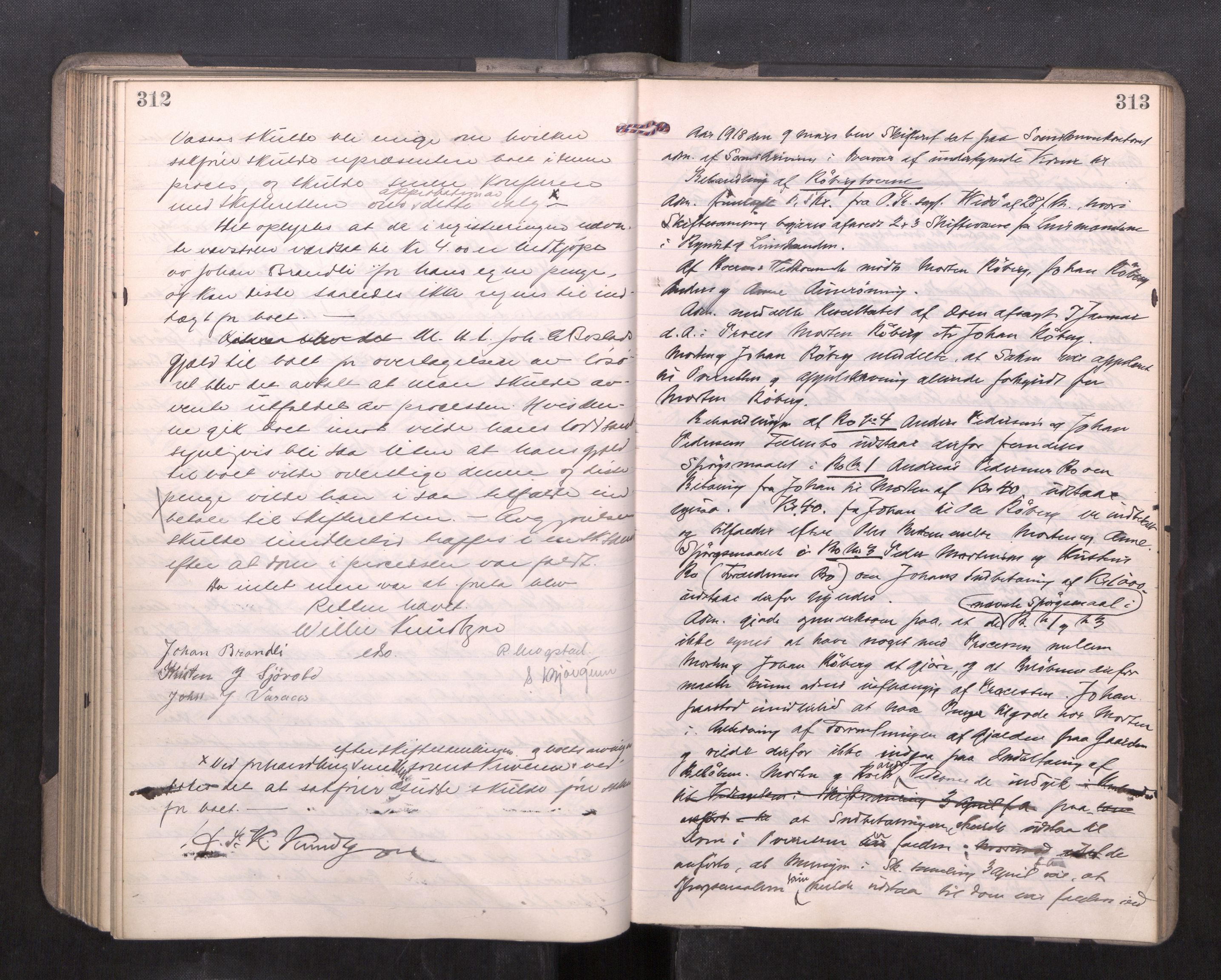 Strinda og Selbu sorenskriveri, AV/SAT-A-0015/3/3B/L0012: Skifteforhandlingsprot. 12, 1915-1919, p. 312-313