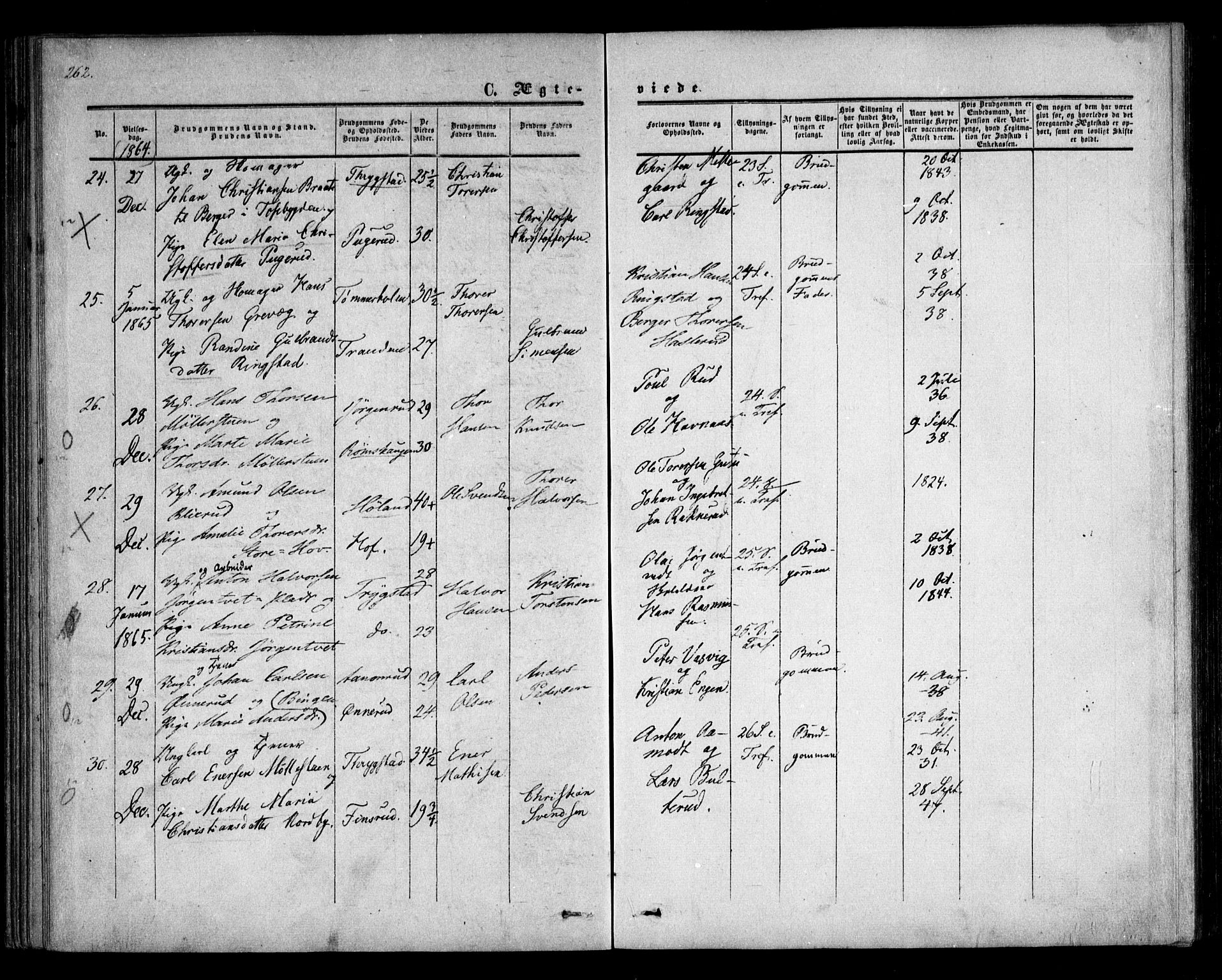 Trøgstad prestekontor Kirkebøker, AV/SAO-A-10925/F/Fa/L0008.b: Parish register (official) no. I 8B, 1855-1864, p. 262