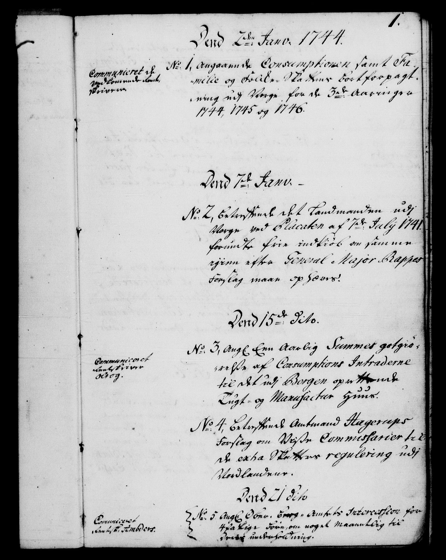 Rentekammeret, Kammerkanselliet, RA/EA-3111/G/Gf/Gfb/L0005: Register til norske relasjons- og resolusjonsprotokoller (merket RK 52.100), 1744-1754, p. 1