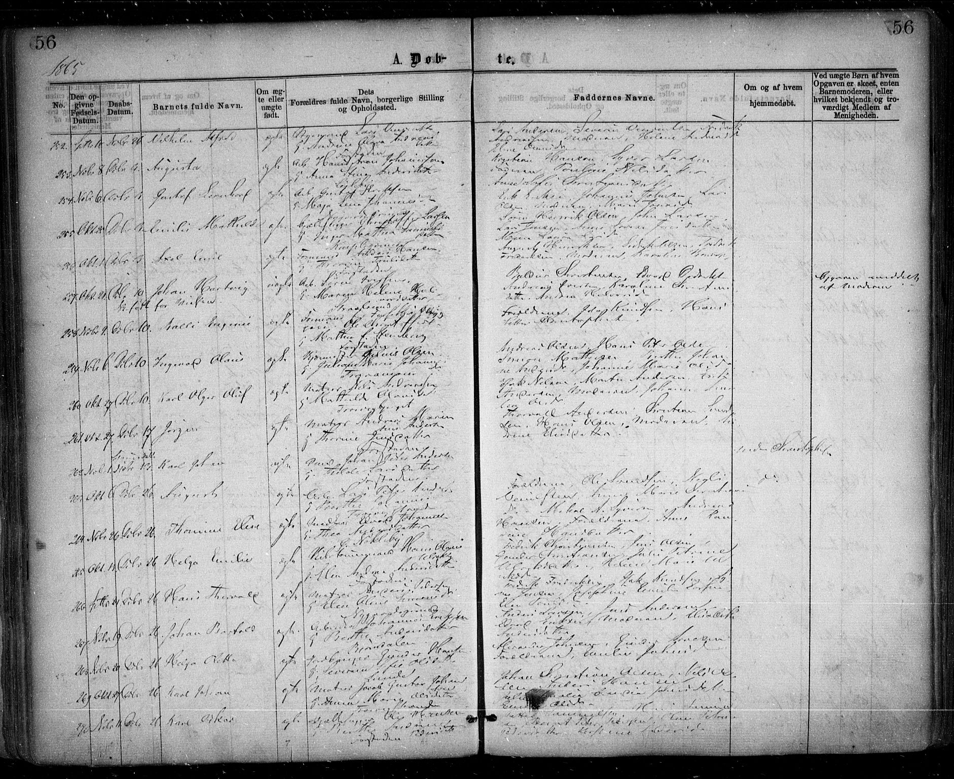 Glemmen prestekontor Kirkebøker, AV/SAO-A-10908/F/Fa/L0008: Parish register (official) no. 8, 1862-1871, p. 56