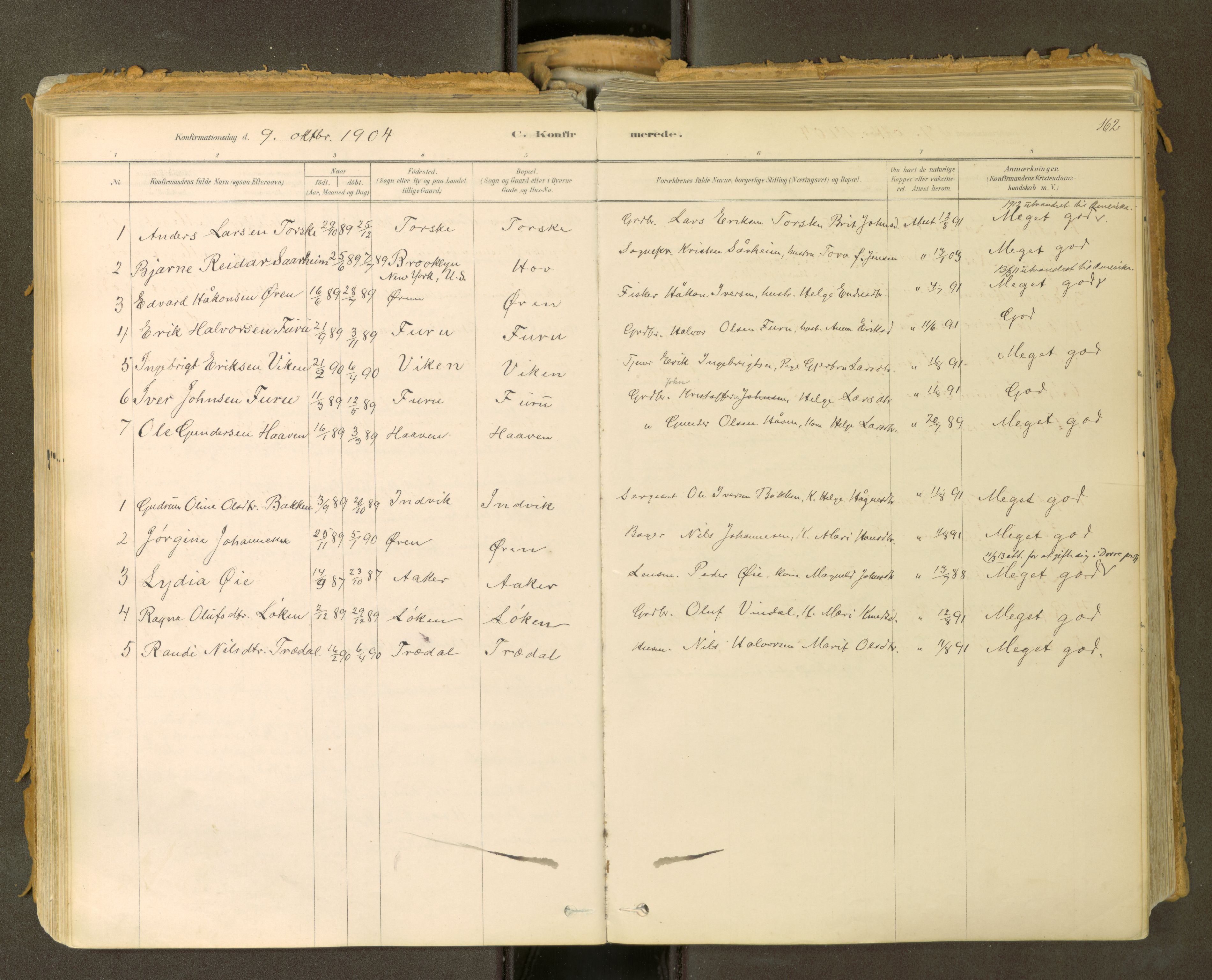 Sunndal sokneprestkontor, SAT/A-1085/1/I/I1/I1a: Parish register (official) no. 2, 1877-1914, p. 162