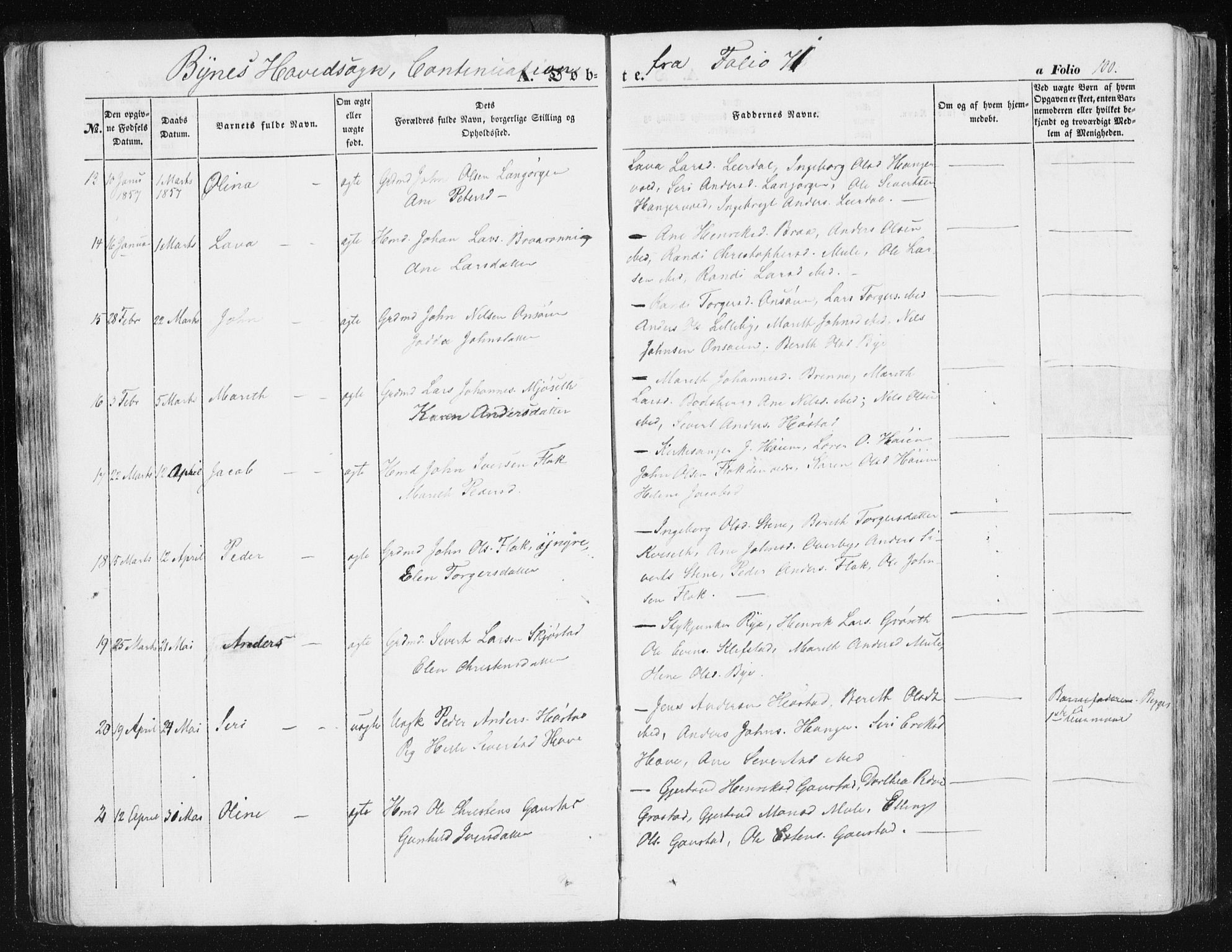 Ministerialprotokoller, klokkerbøker og fødselsregistre - Sør-Trøndelag, SAT/A-1456/612/L0376: Parish register (official) no. 612A08, 1846-1859, p. 100