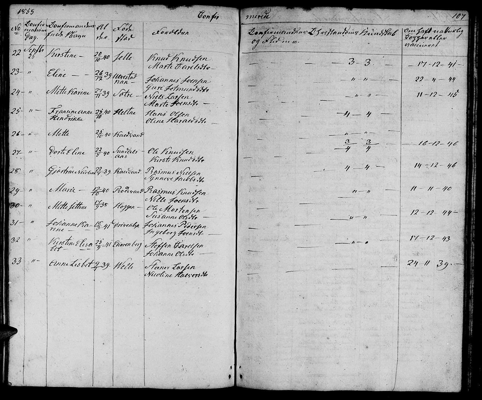 Ministerialprotokoller, klokkerbøker og fødselsregistre - Møre og Romsdal, SAT/A-1454/511/L0156: Parish register (copy) no. 511C02, 1855-1863, p. 107