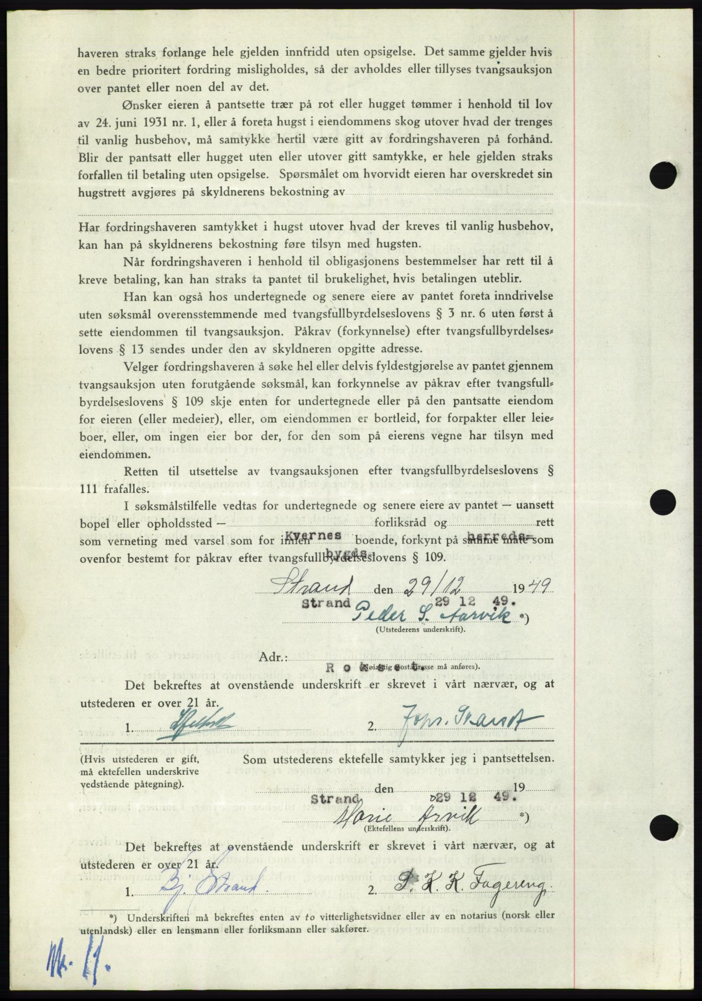 Nordmøre sorenskriveri, AV/SAT-A-4132/1/2/2Ca: Mortgage book no. B103, 1949-1950, Diary no: : 221/1950