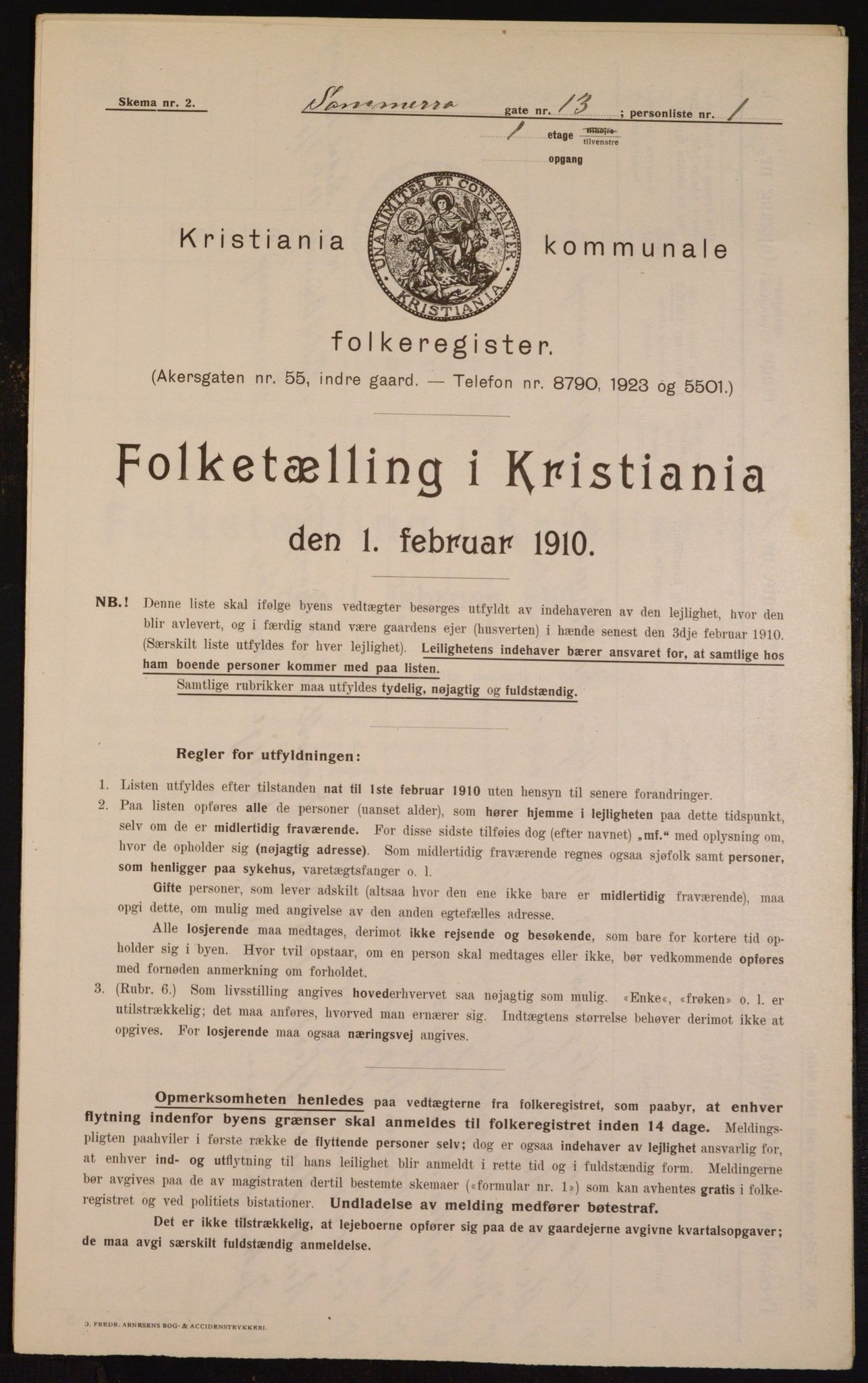 OBA, Municipal Census 1910 for Kristiania, 1910, p. 95035