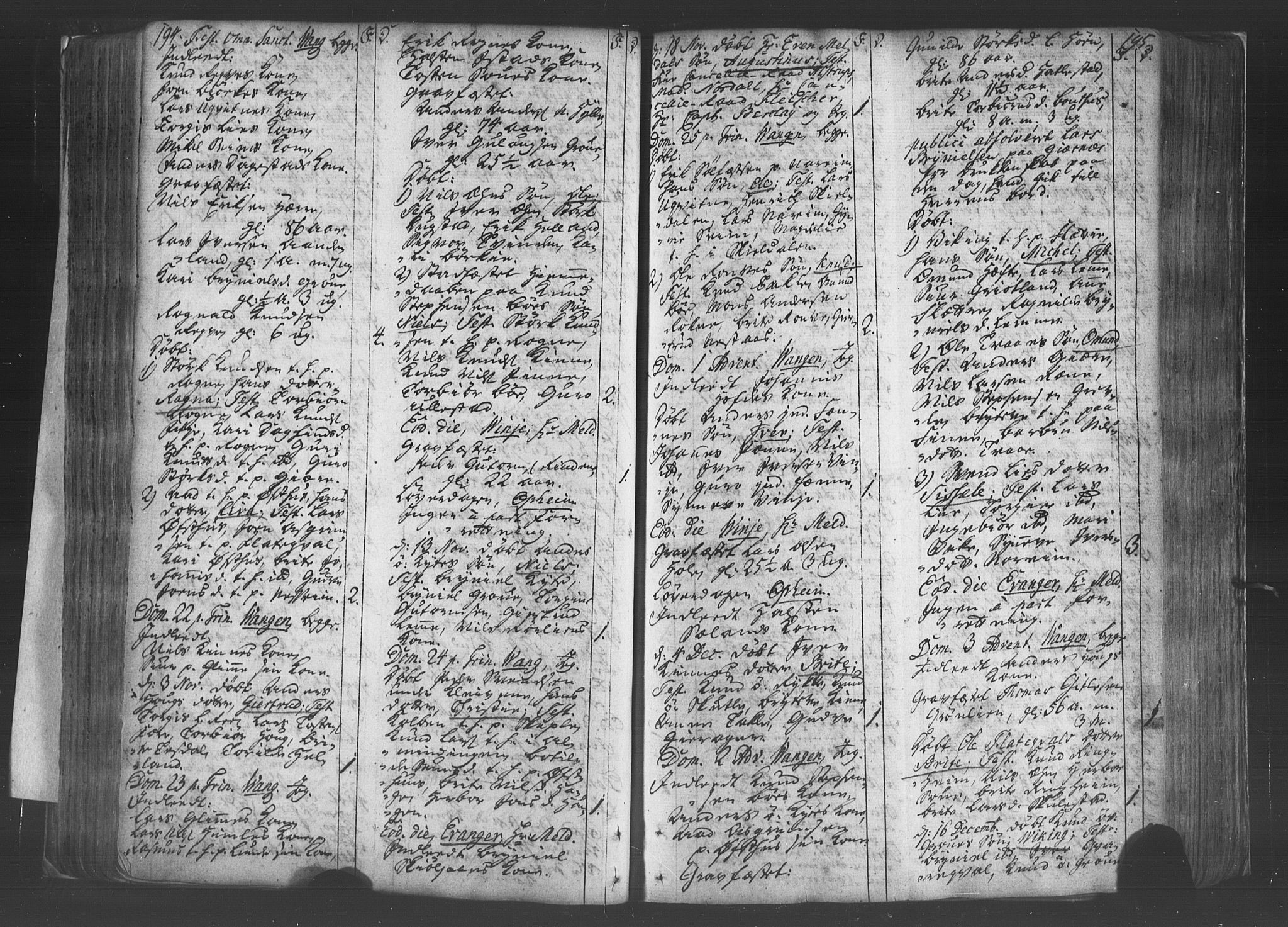 Voss sokneprestembete, SAB/A-79001/H/Haa: Parish register (official) no. A 8, 1752-1780, p. 194-195