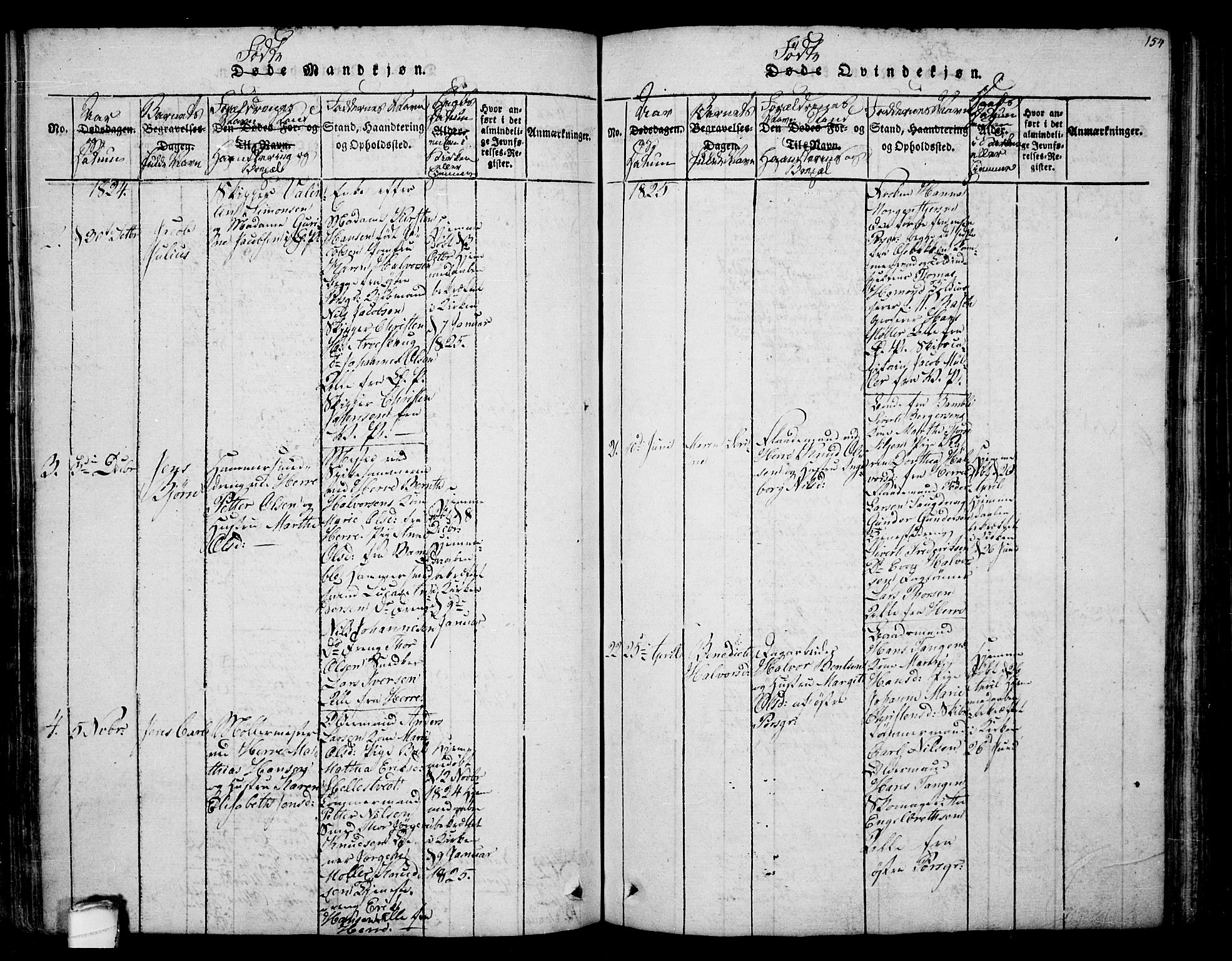 Porsgrunn kirkebøker , AV/SAKO-A-104/F/Fa/L0004: Parish register (official) no. 4, 1814-1828, p. 154