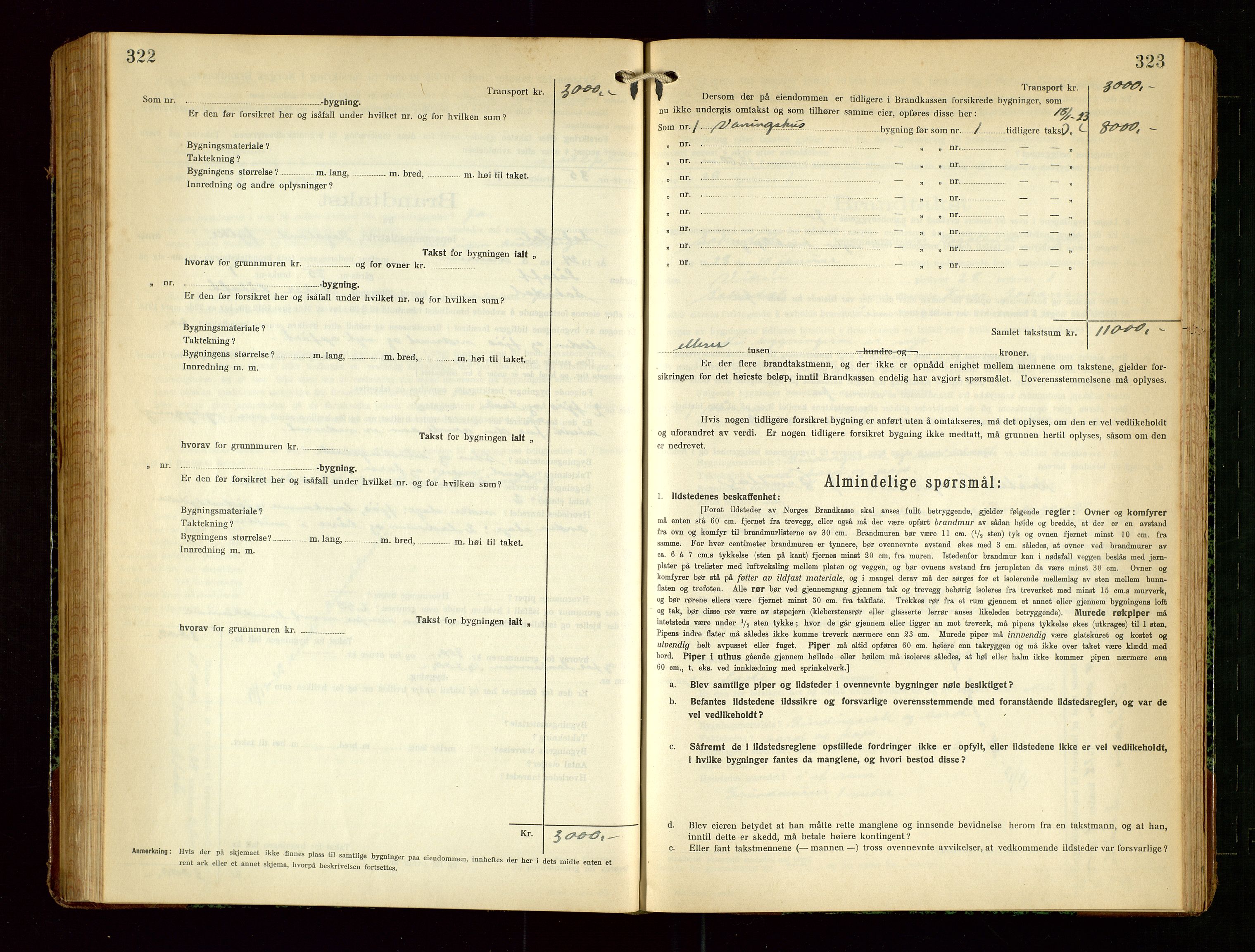 Sokndal lensmannskontor, AV/SAST-A-100417/Gob/L0006: "Brandtakst-Protokol", 1924-1930, p. 322-323