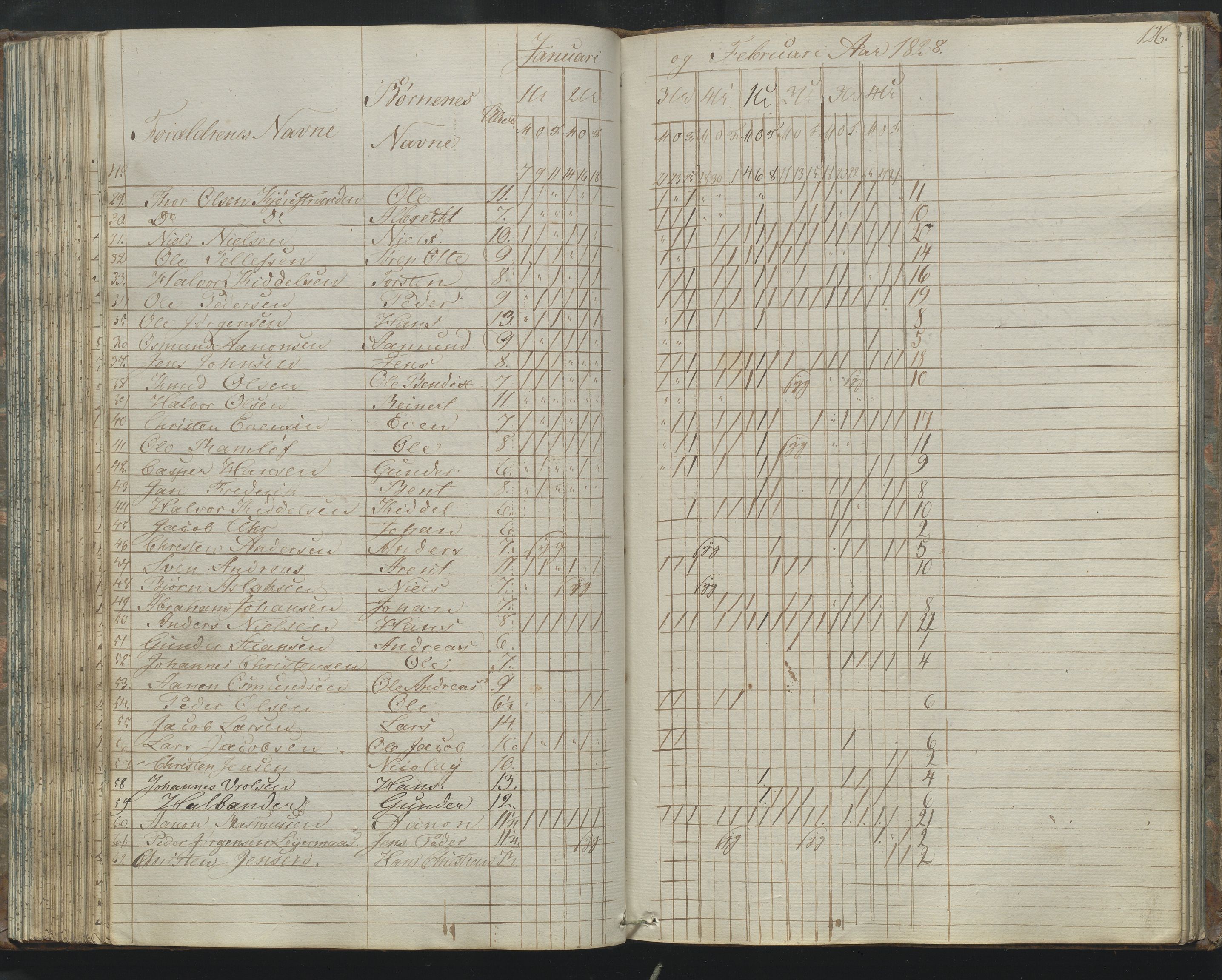 Arendal kommune, Katalog I, AAKS/KA0906-PK-I/07/L0170: Journal ved Barbu faste skole, 1823-1830, p. 126