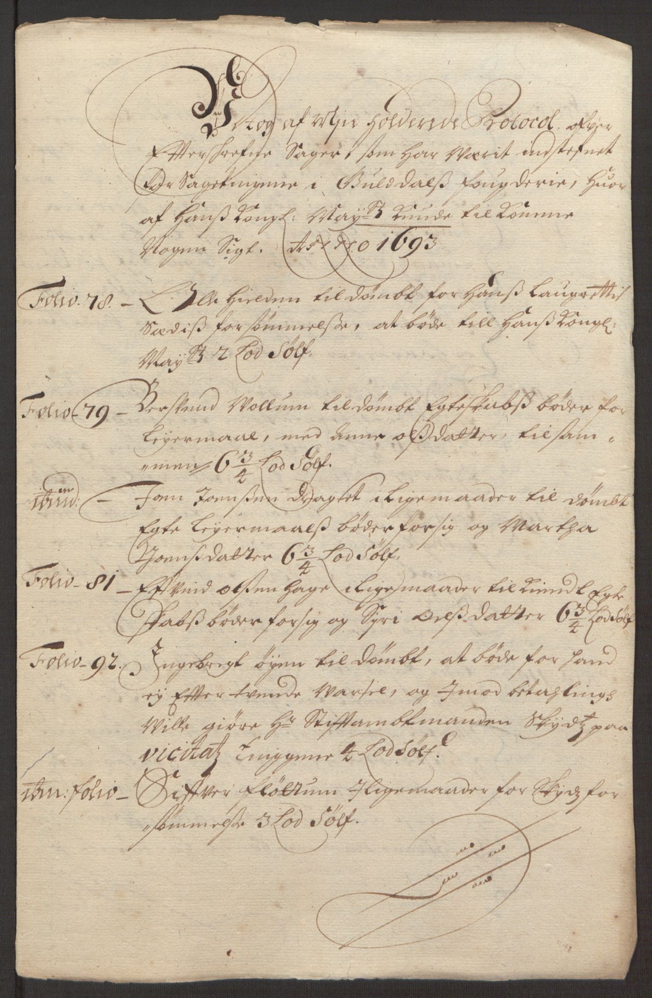 Rentekammeret inntil 1814, Reviderte regnskaper, Fogderegnskap, RA/EA-4092/R59/L3943: Fogderegnskap Gauldal, 1693, p. 145