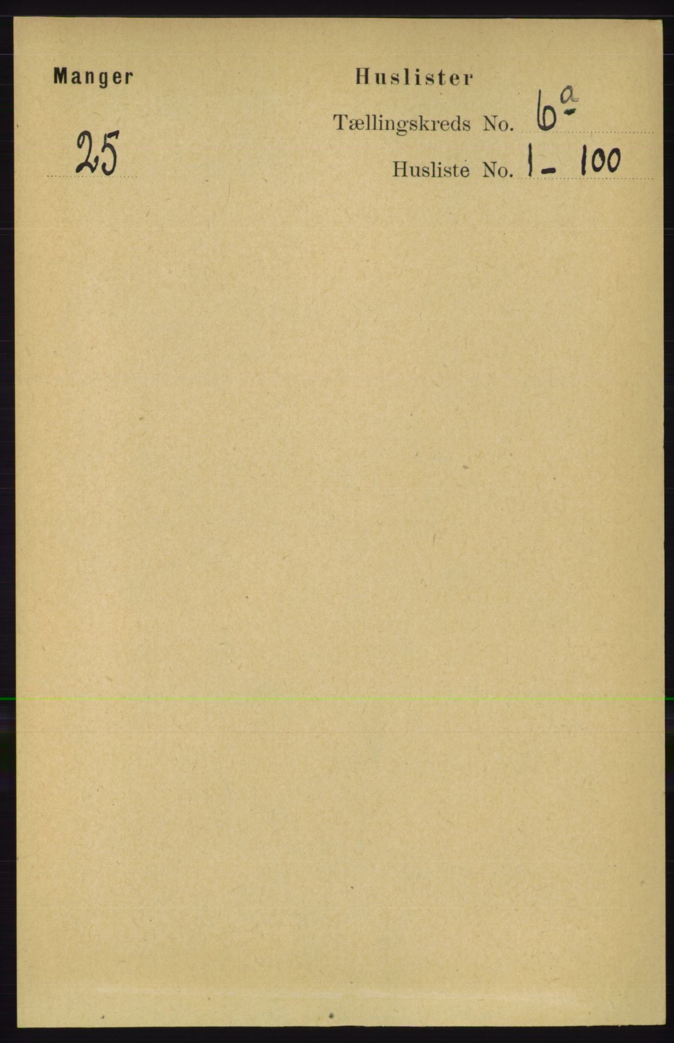 RA, 1891 census for 1261 Manger, 1891, p. 3309