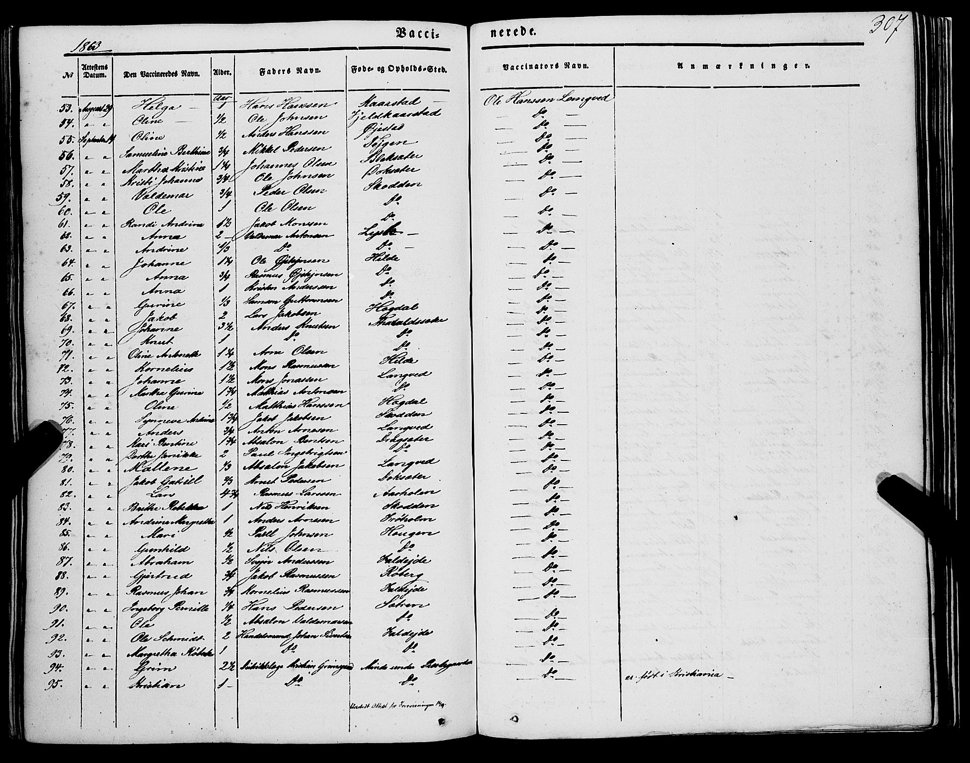 Innvik sokneprestembete, AV/SAB-A-80501: Parish register (official) no. A 5, 1847-1865, p. 307