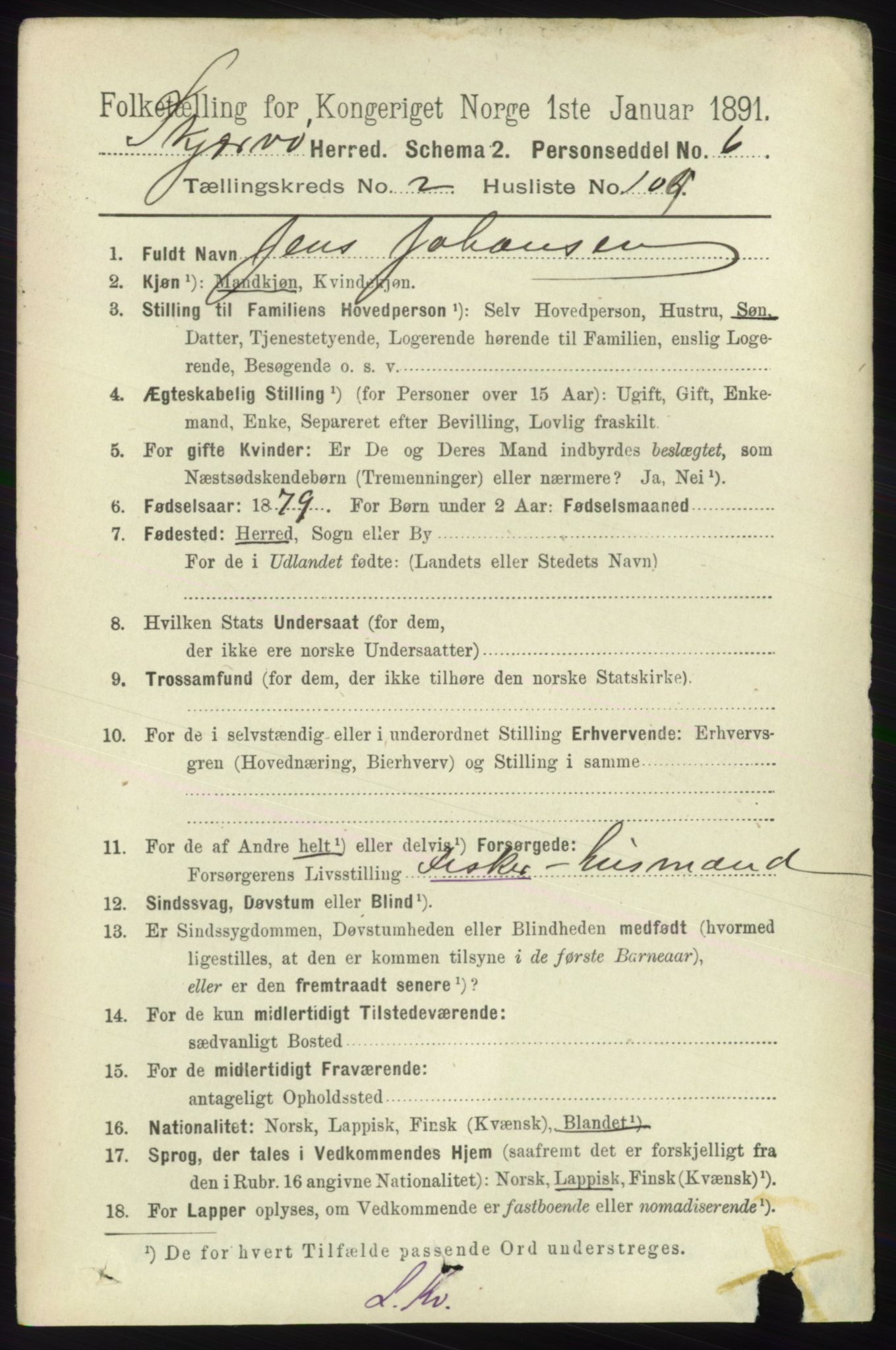 RA, 1891 census for 1941 Skjervøy, 1891, p. 1789