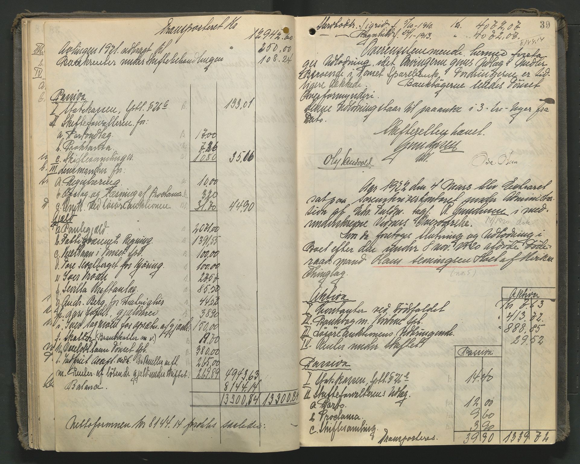 Nord-Østerdal tingrett, AV/SAH-TING-020/J/Jd/L0007: Skifteutlodningsprotokoll, 1920-1929, p. 39