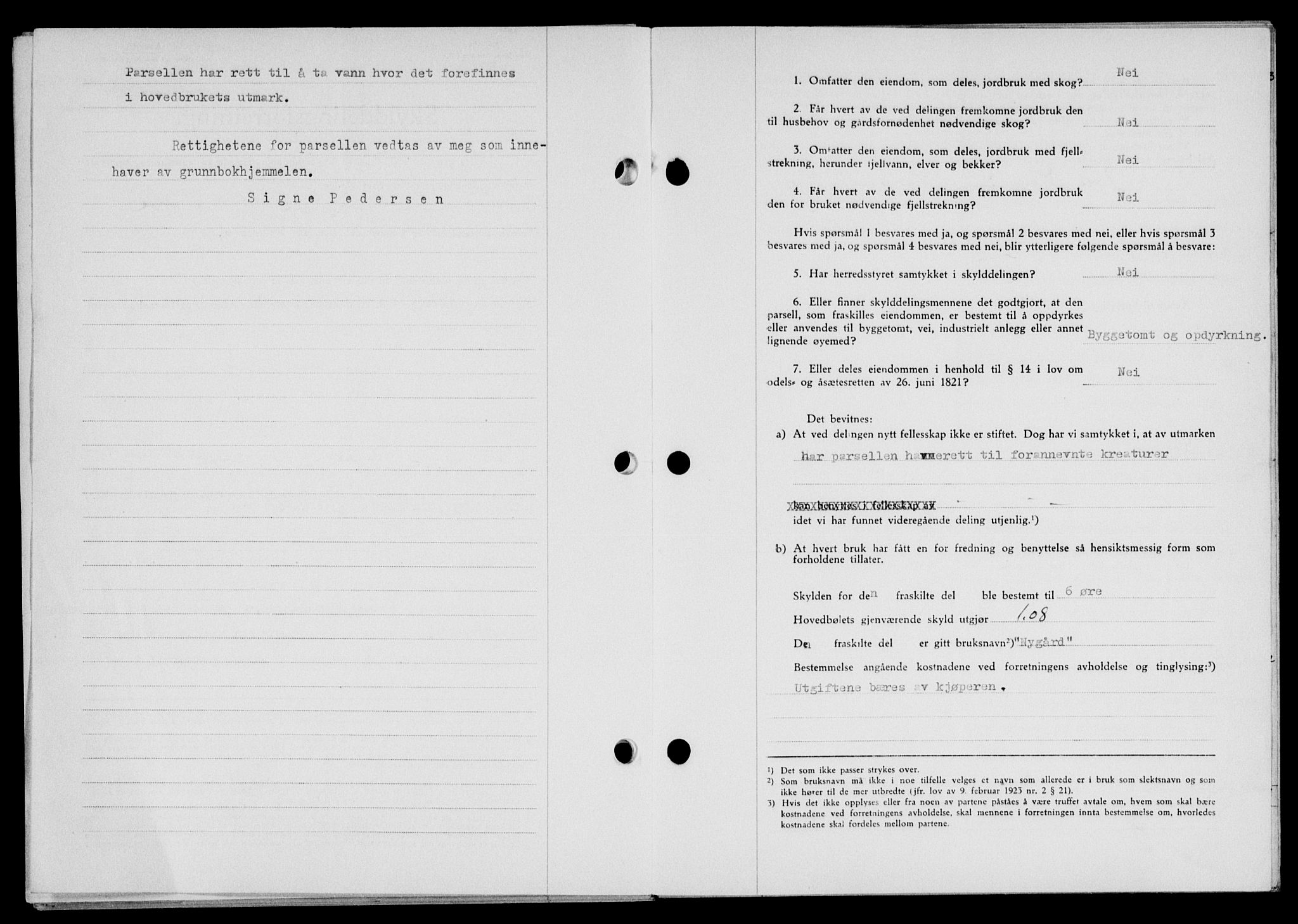 Lofoten sorenskriveri, SAT/A-0017/1/2/2C/L0011a: Mortgage book no. 11a, 1943-1943, Diary no: : 846/1943