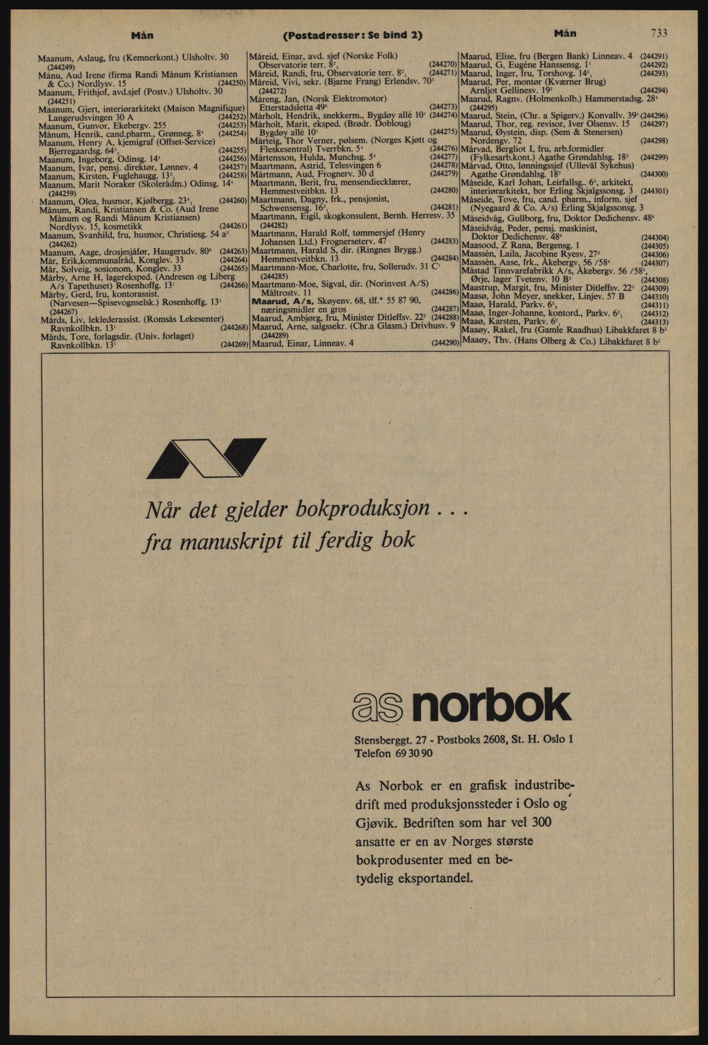 Kristiania/Oslo adressebok, PUBL/-, 1976-1977, p. 733