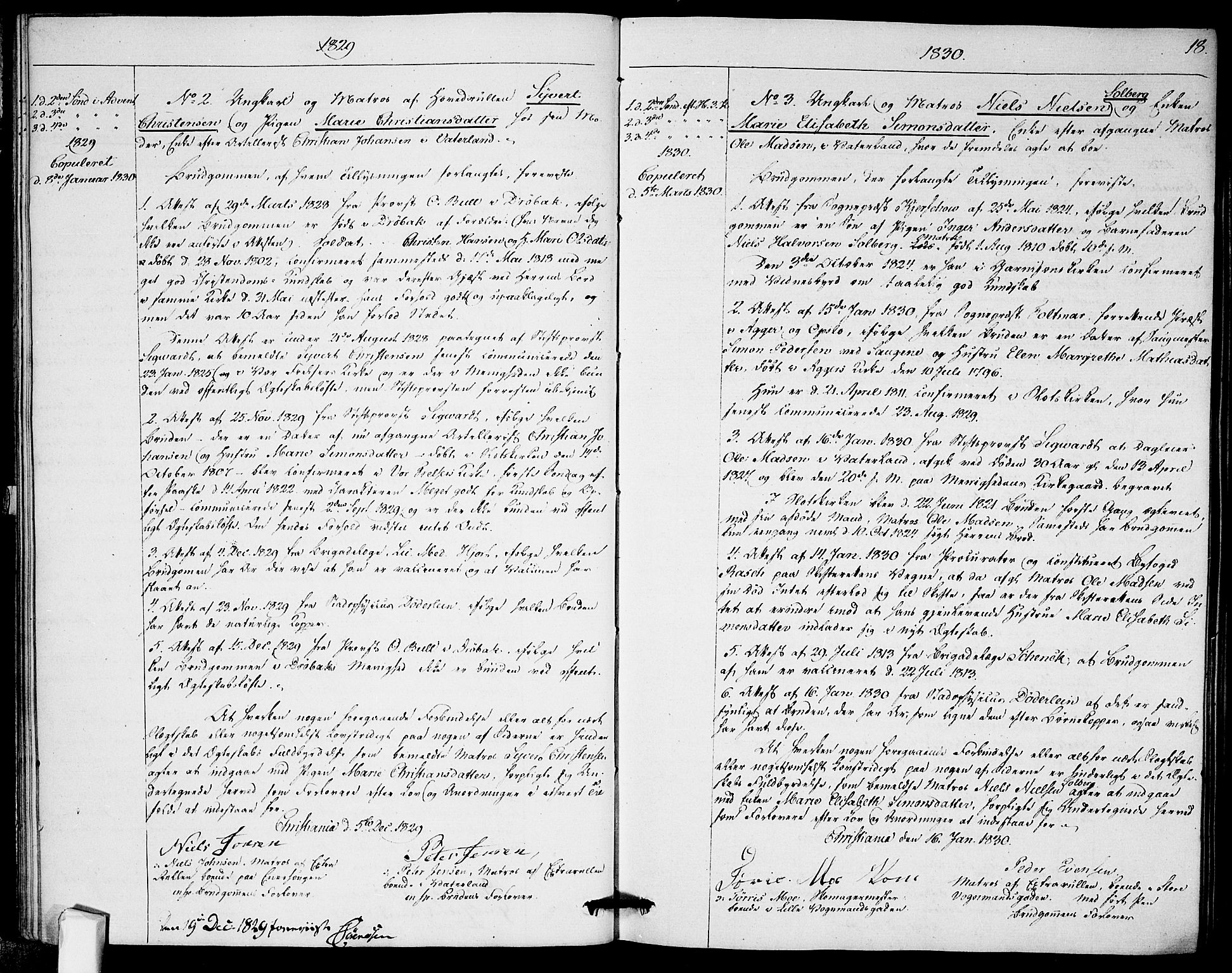Garnisonsmenigheten Kirkebøker, SAO/A-10846/H/Ha/L0002: Banns register no. I 2, 1829-1835, p. 18