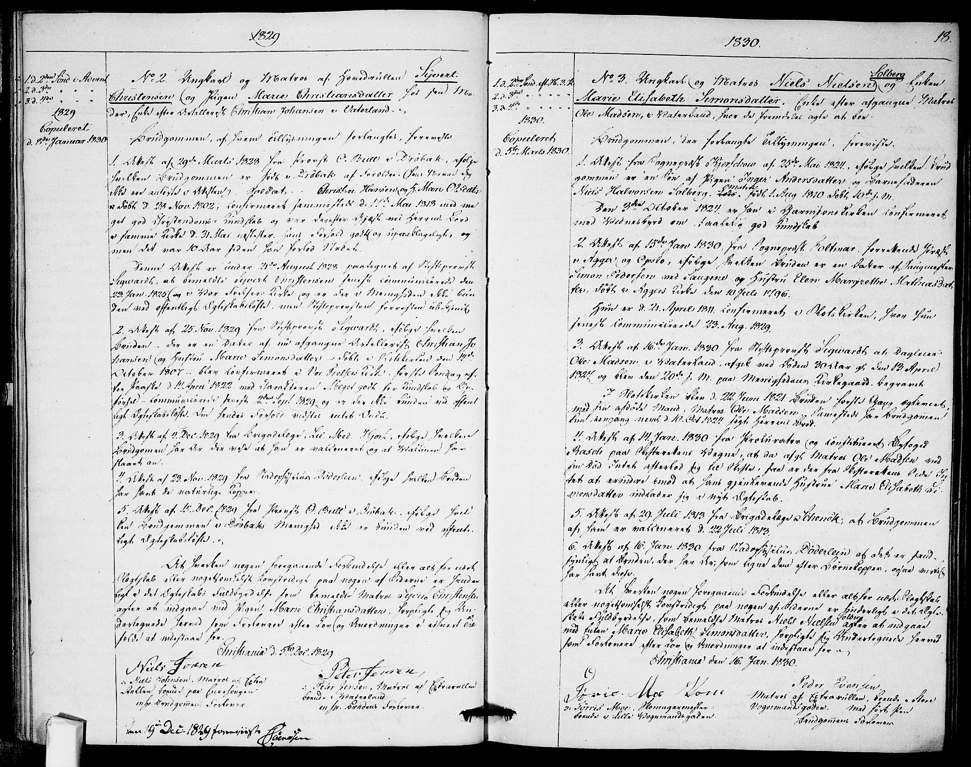 Garnisonsmenigheten Kirkebøker, AV/SAO-A-10846/H/Ha/L0002: Banns register no. I 2, 1829-1835, p. 18