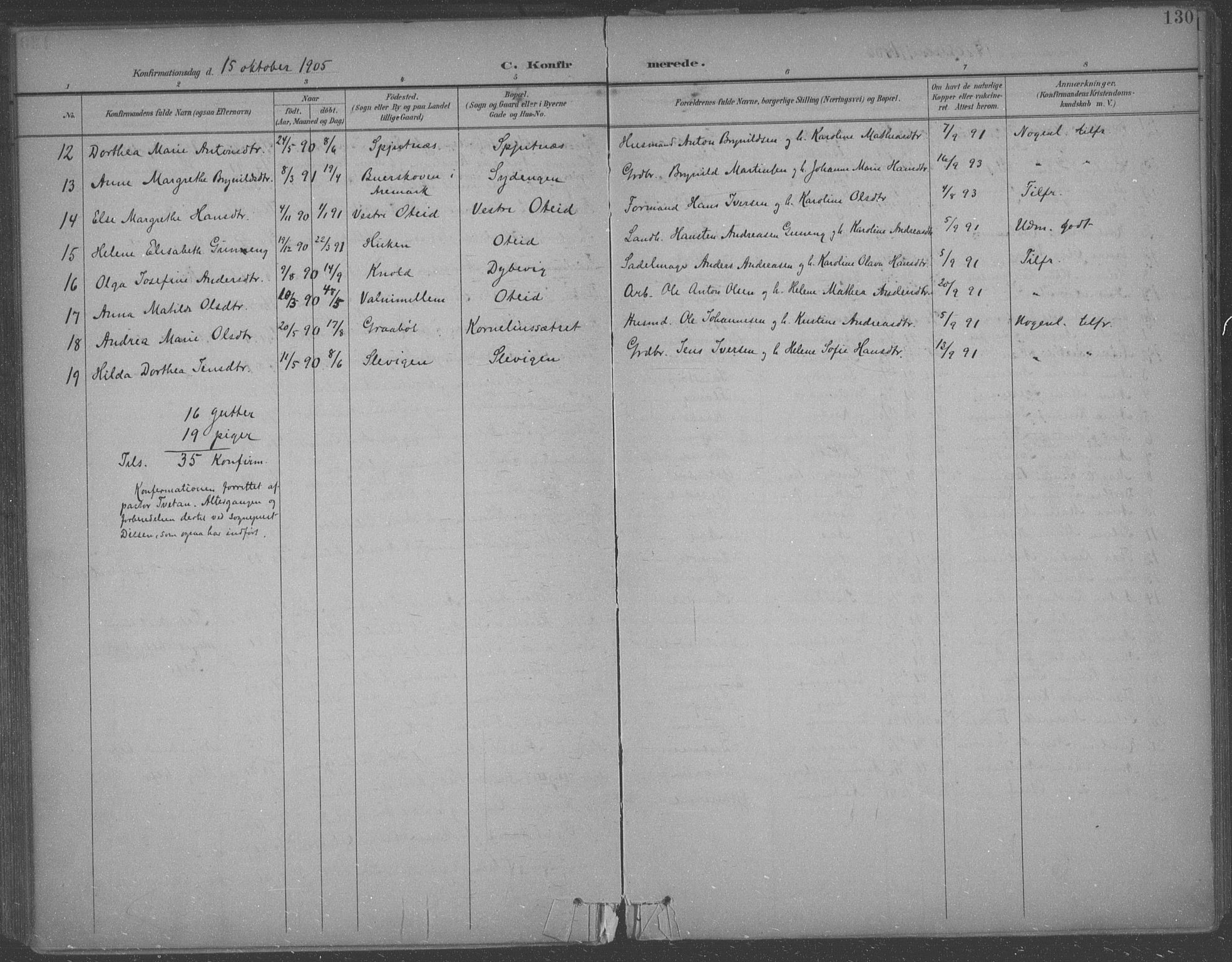 Aremark prestekontor Kirkebøker, SAO/A-10899/F/Fb/L0005: Parish register (official) no. II 5, 1895-1919, p. 130