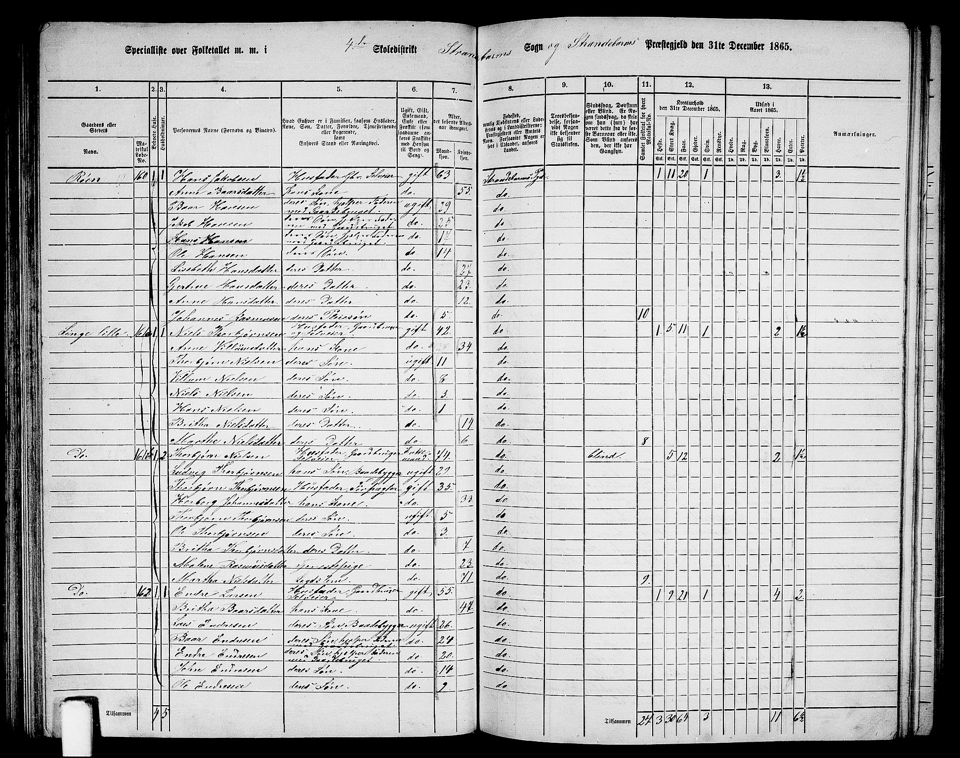 RA, 1865 census for Strandebarm, 1865, p. 88