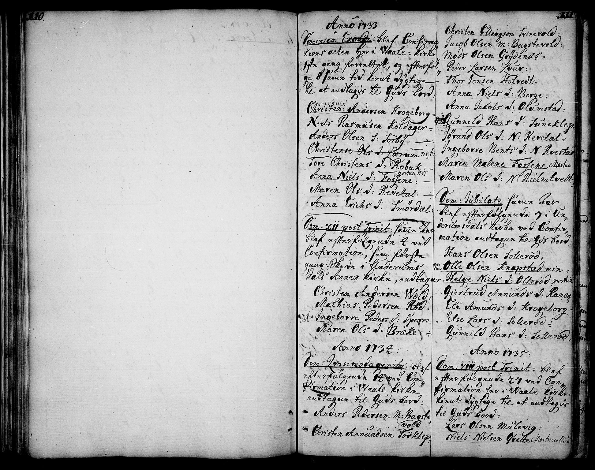 Våle kirkebøker, SAKO/A-334/F/Fa/L0004: Parish register (official) no. I 4 /2, 1732-1773, p. 110-111