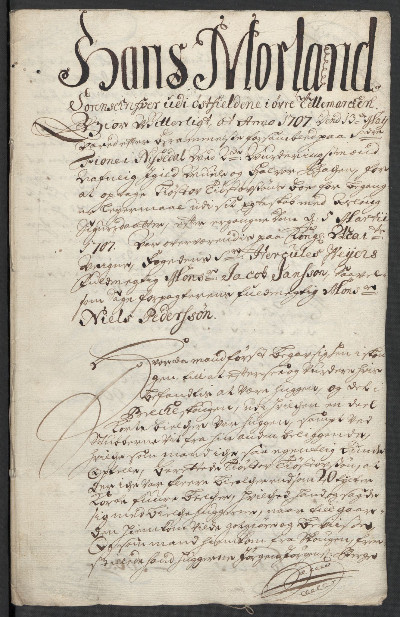 Rentekammeret inntil 1814, Reviderte regnskaper, Fogderegnskap, AV/RA-EA-4092/R36/L2116: Fogderegnskap Øvre og Nedre Telemark og Bamble, 1706-1707, p. 208