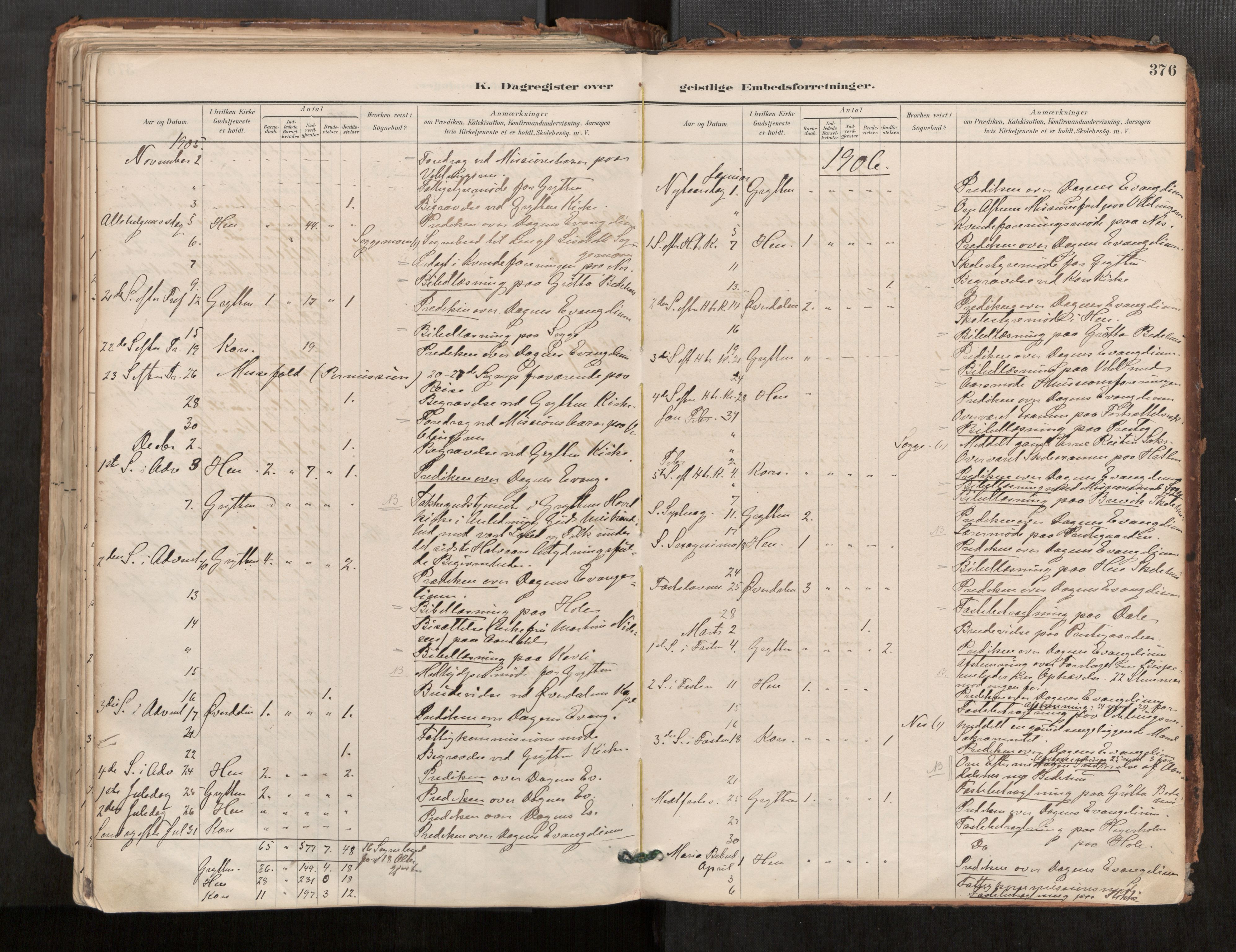 Ministerialprotokoller, klokkerbøker og fødselsregistre - Møre og Romsdal, AV/SAT-A-1454/544/L0585: Parish register (official) no. 544A06, 1887-1924, p. 376