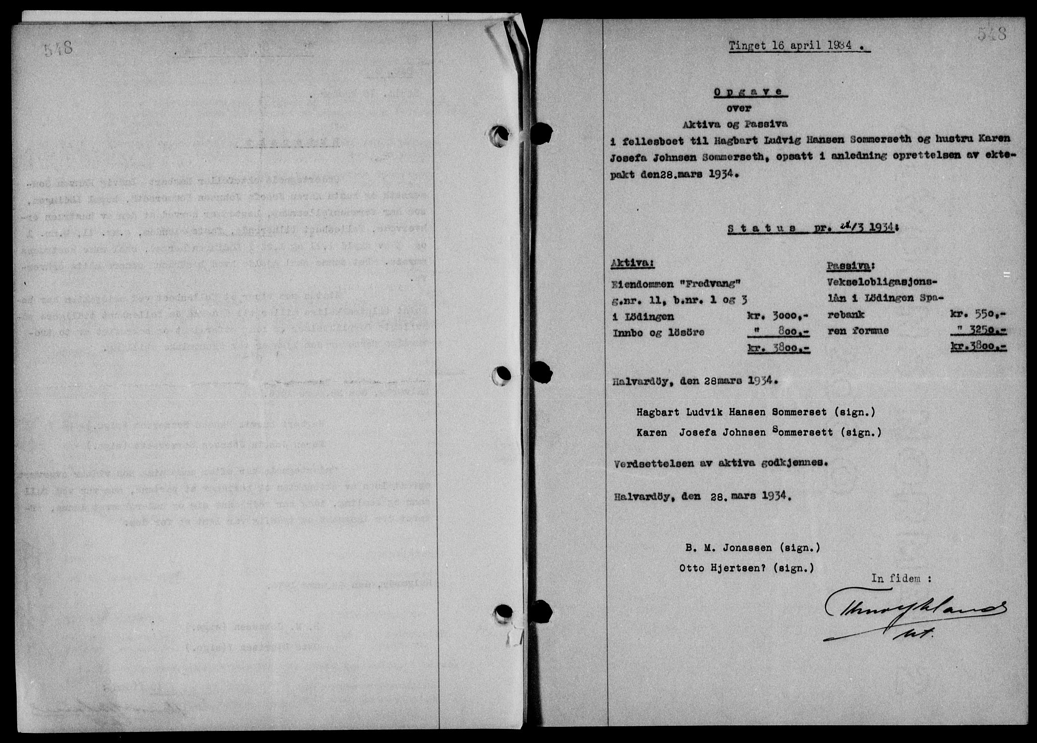 Steigen og Ofoten sorenskriveri, SAT/A-0030/1/2/2C/L0023/0002: Mortgage book no. 26-II og 27, 1933-1934, Deed date: 16.04.1934