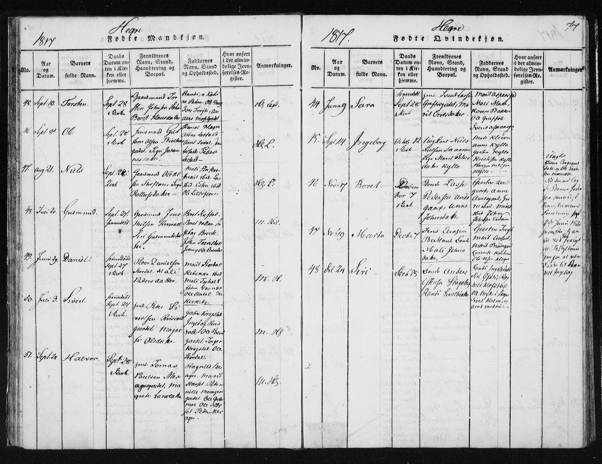 Ministerialprotokoller, klokkerbøker og fødselsregistre - Nord-Trøndelag, AV/SAT-A-1458/709/L0061: Parish register (official) no. 709A08 /4, 1815-1819, p. 77