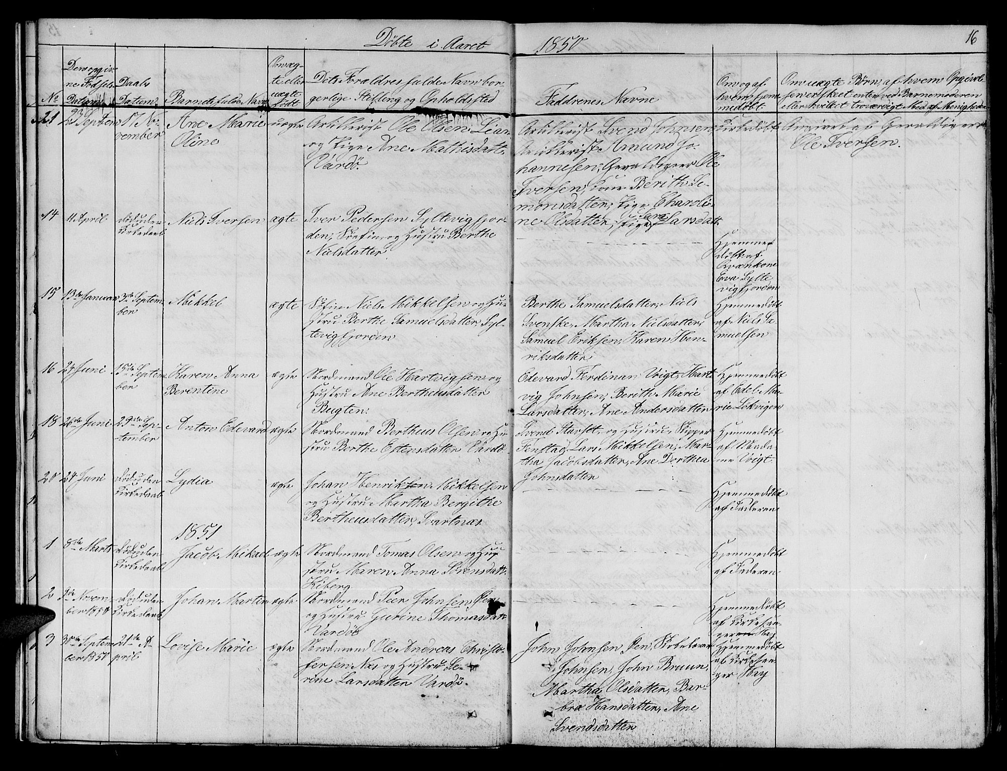 Vardø sokneprestkontor, AV/SATØ-S-1332/H/Hb/L0001klokker: Parish register (copy) no. 1, 1844-1861, p. 16