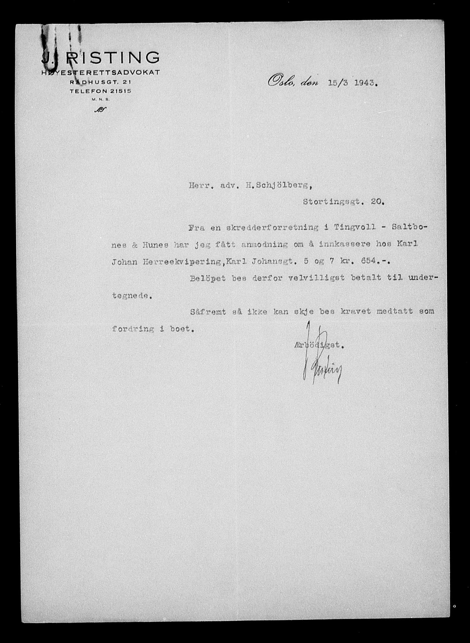 Justisdepartementet, Tilbakeføringskontoret for inndratte formuer, AV/RA-S-1564/H/Hc/Hcc/L0949: --, 1945-1947, p. 199