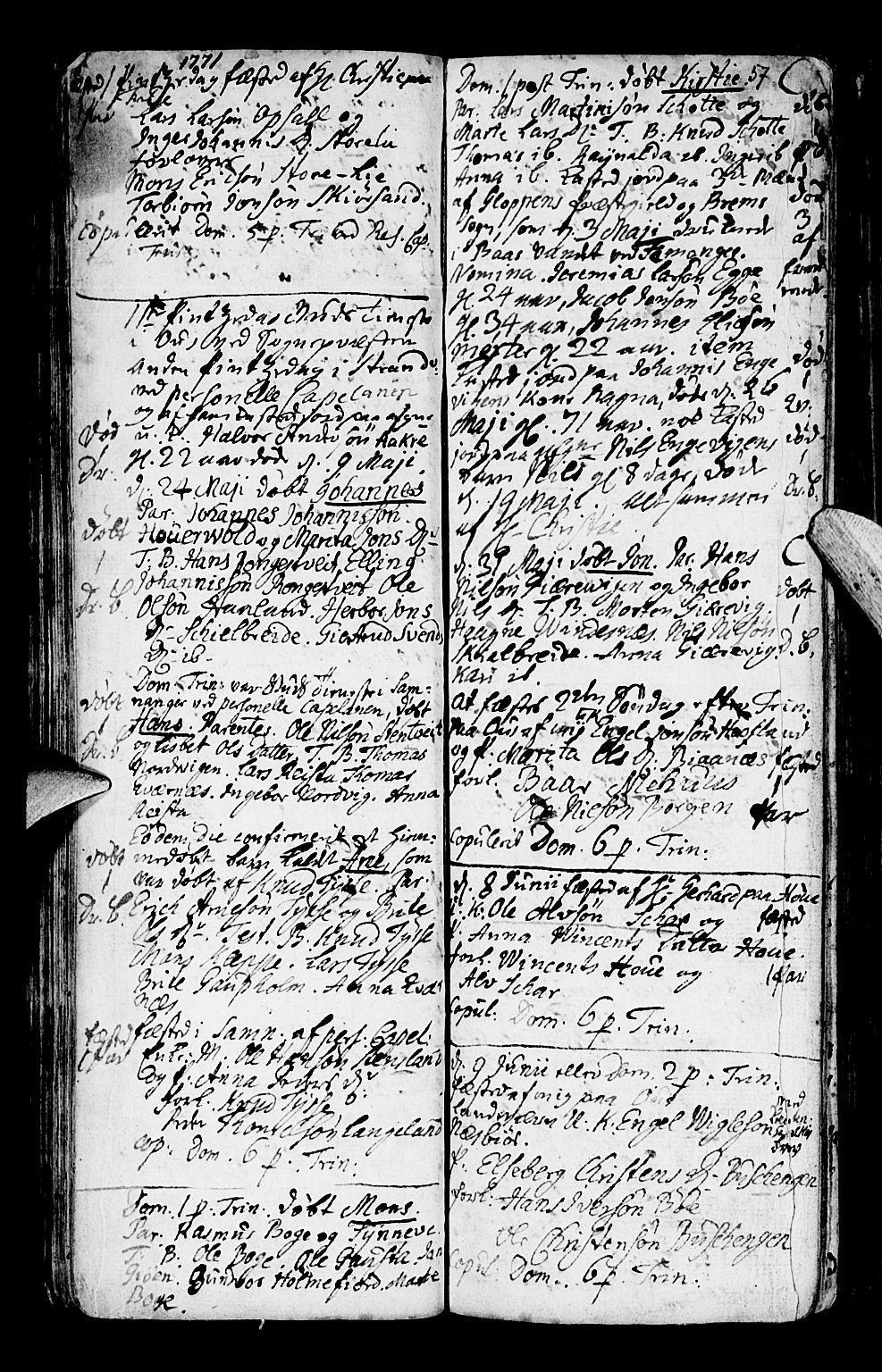 Os sokneprestembete, SAB/A-99929: Parish register (official) no. A 9, 1766-1779, p. 57