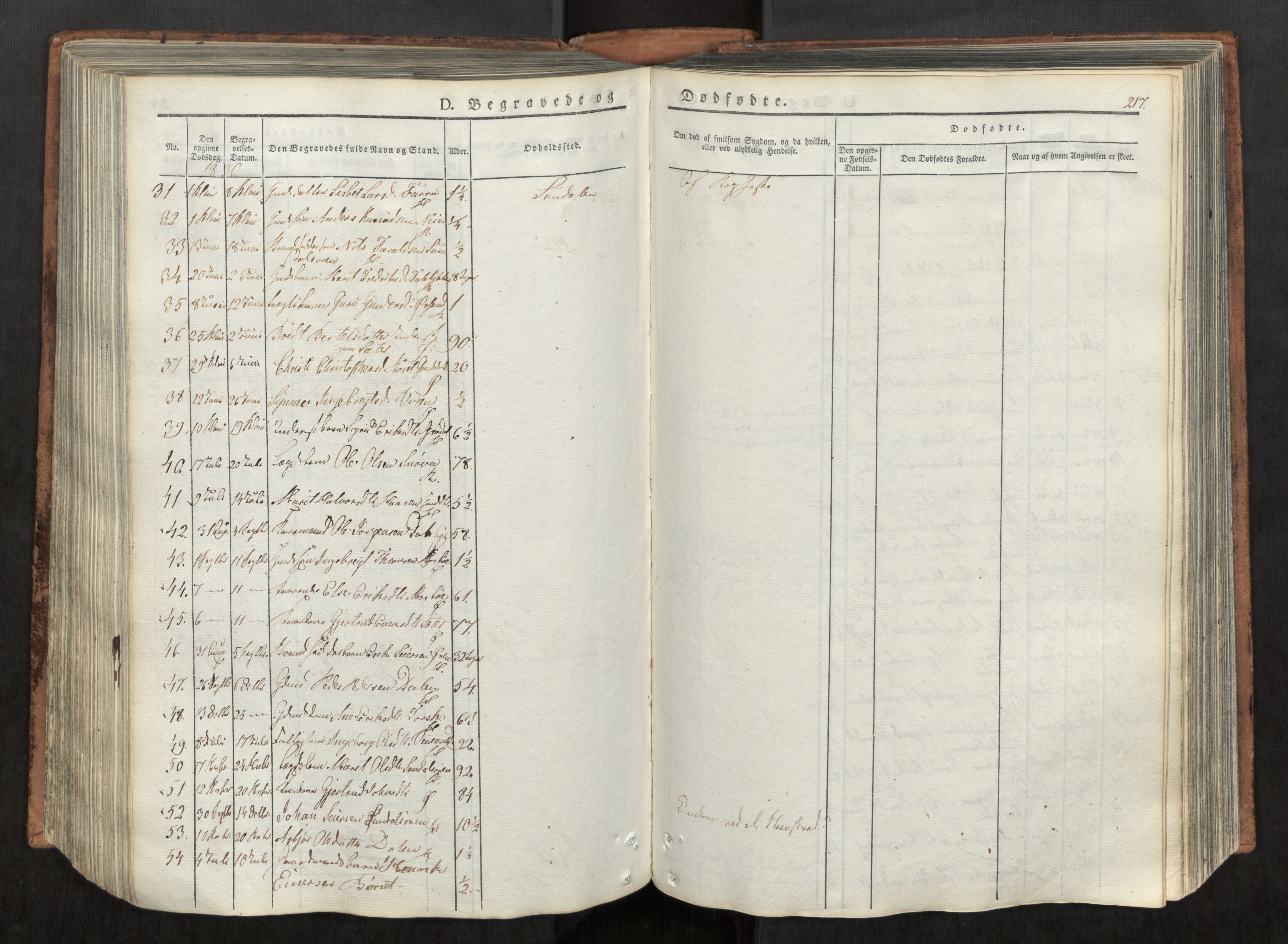 Ministerialprotokoller, klokkerbøker og fødselsregistre - Møre og Romsdal, AV/SAT-A-1454/590/L1012: Parish register (official) no. 590A04, 1832-1846, p. 217