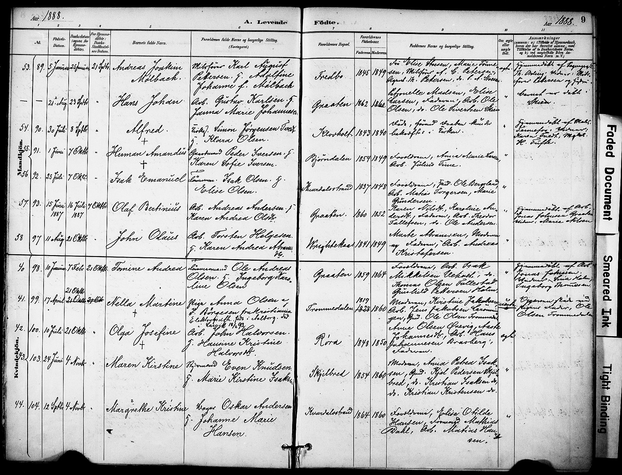 Solum kirkebøker, SAKO/A-306/F/Fa/L0010: Parish register (official) no. I 10, 1888-1898, p. 9