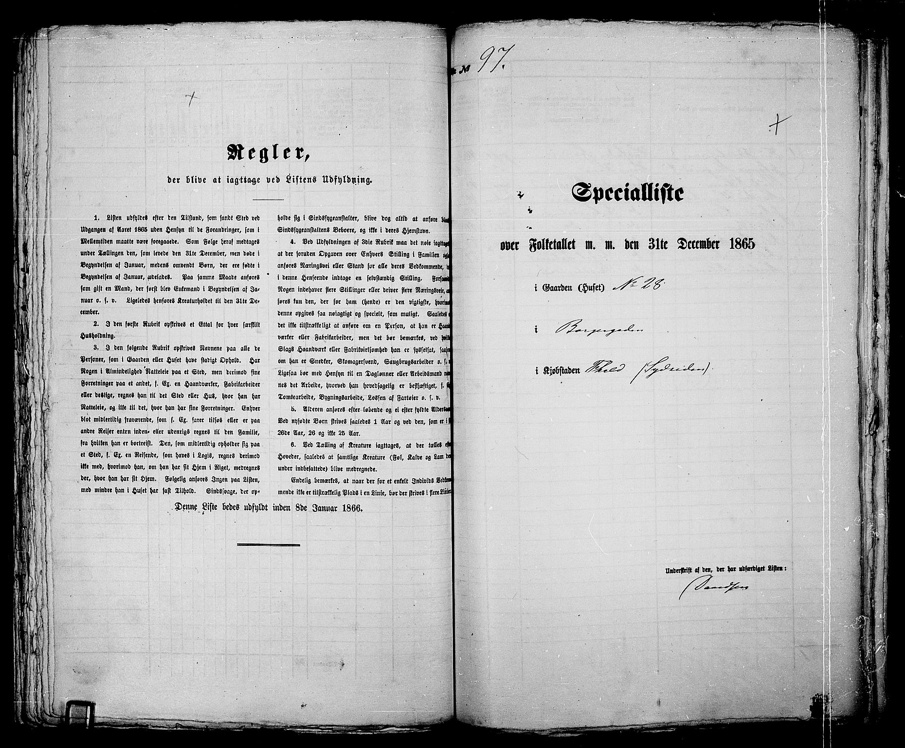 RA, 1865 census for Fredrikshald, 1865, p. 207