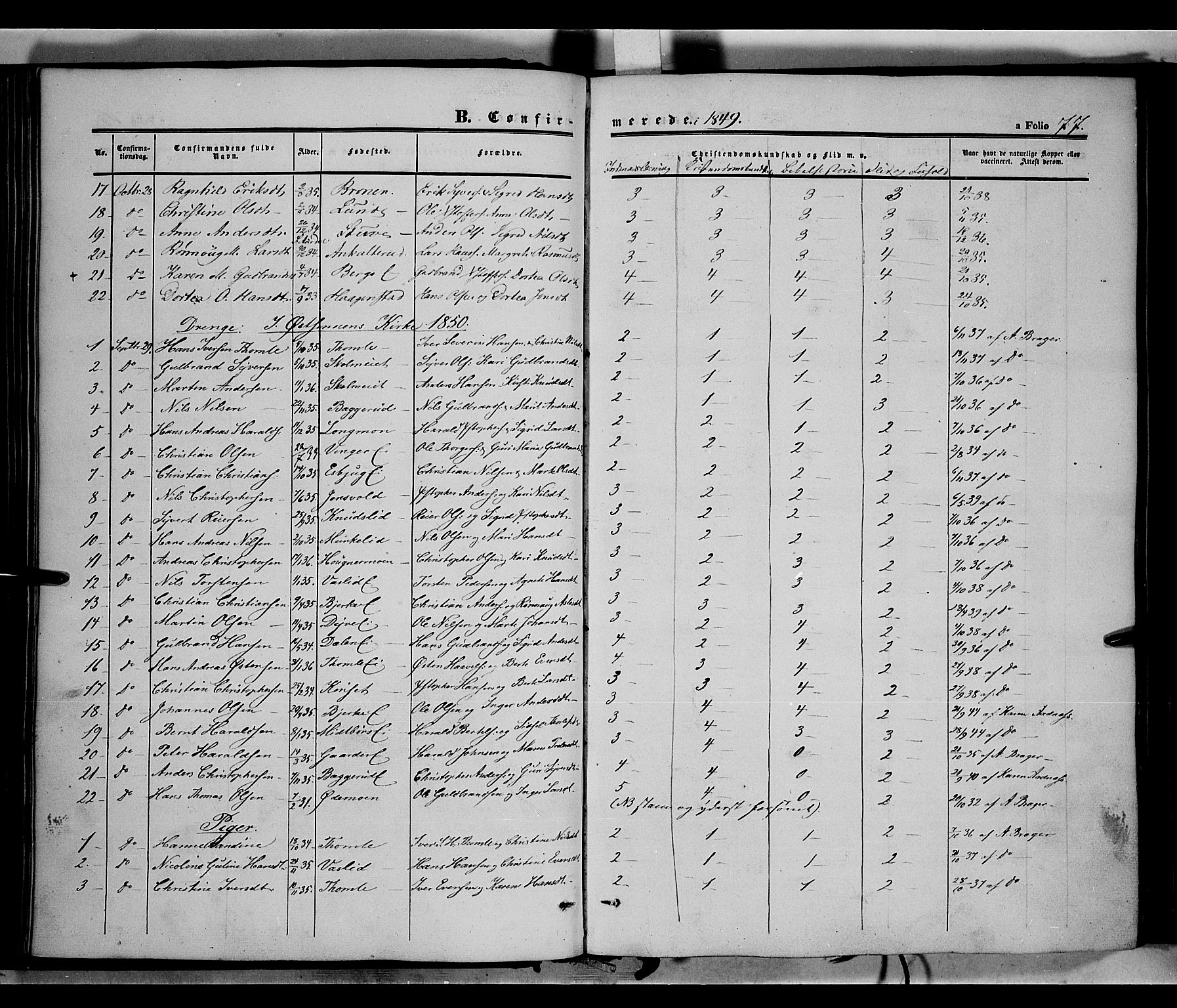 Land prestekontor, SAH/PREST-120/H/Ha/Haa/L0010: Parish register (official) no. 10, 1847-1859, p. 77