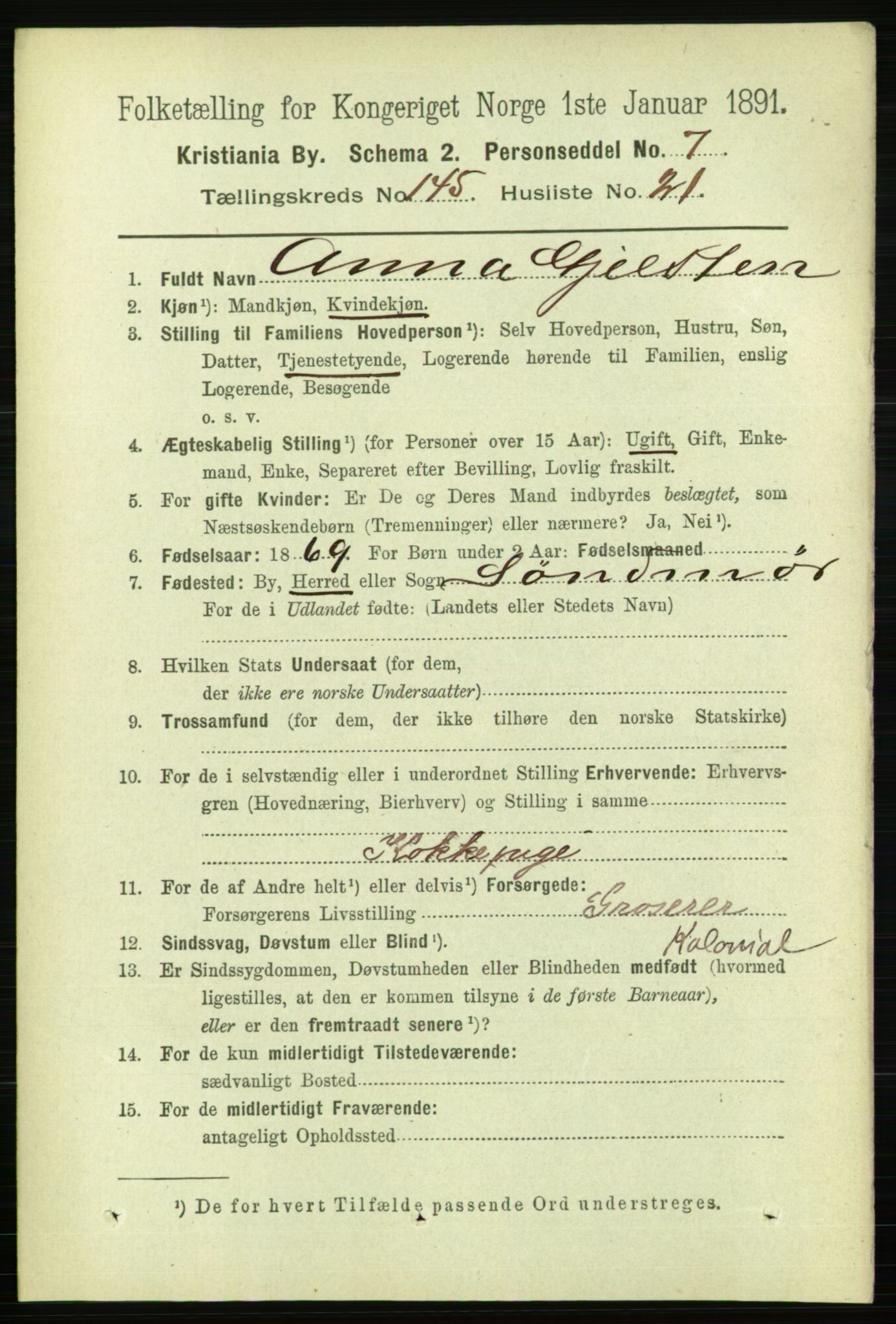 RA, 1891 census for 0301 Kristiania, 1891, p. 79990