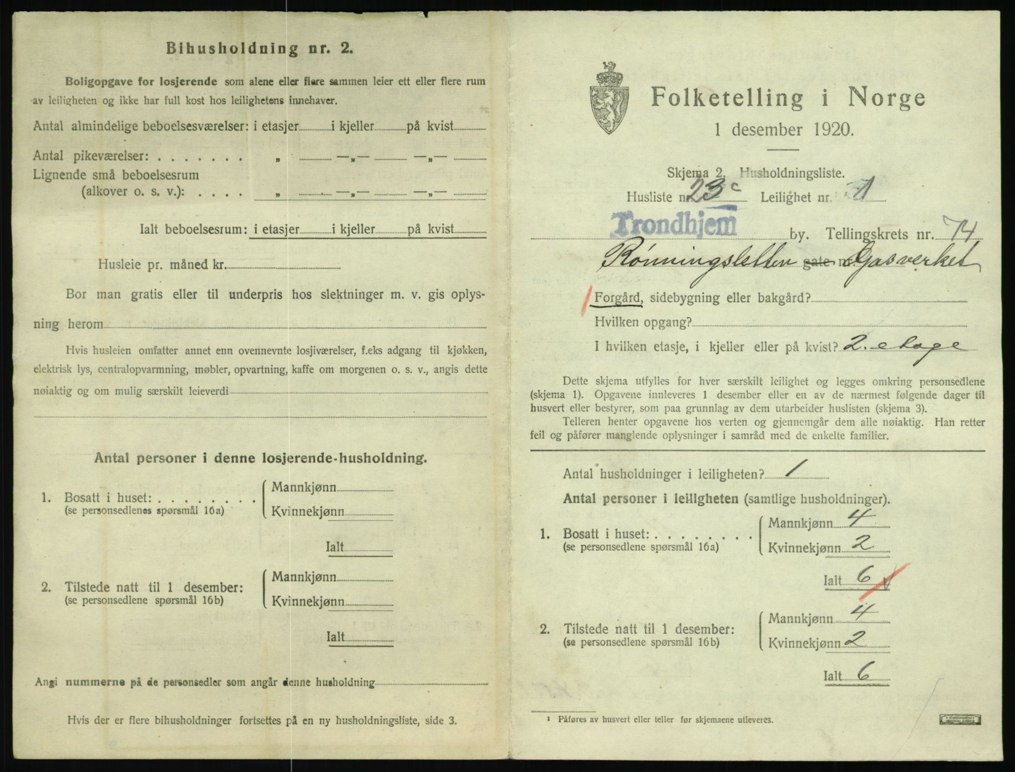 SAT, 1920 census for Trondheim, 1920, p. 32682