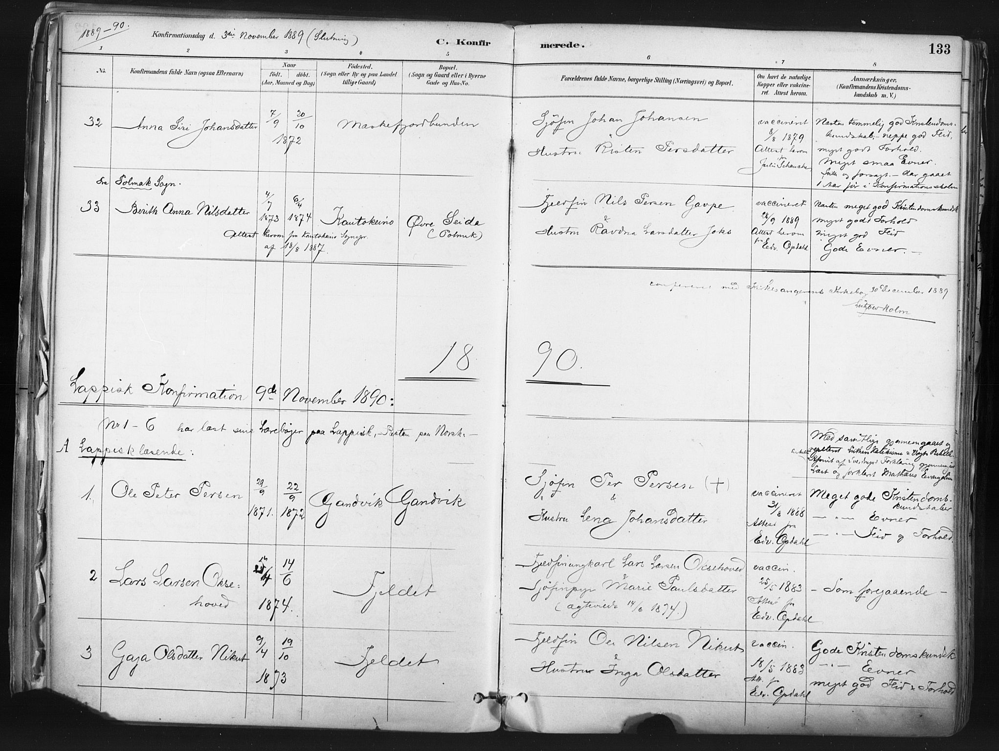 Nesseby sokneprestkontor, AV/SATØ-S-1330/H/Ha/L0006kirke: Parish register (official) no. 6, 1885-1985, p. 133