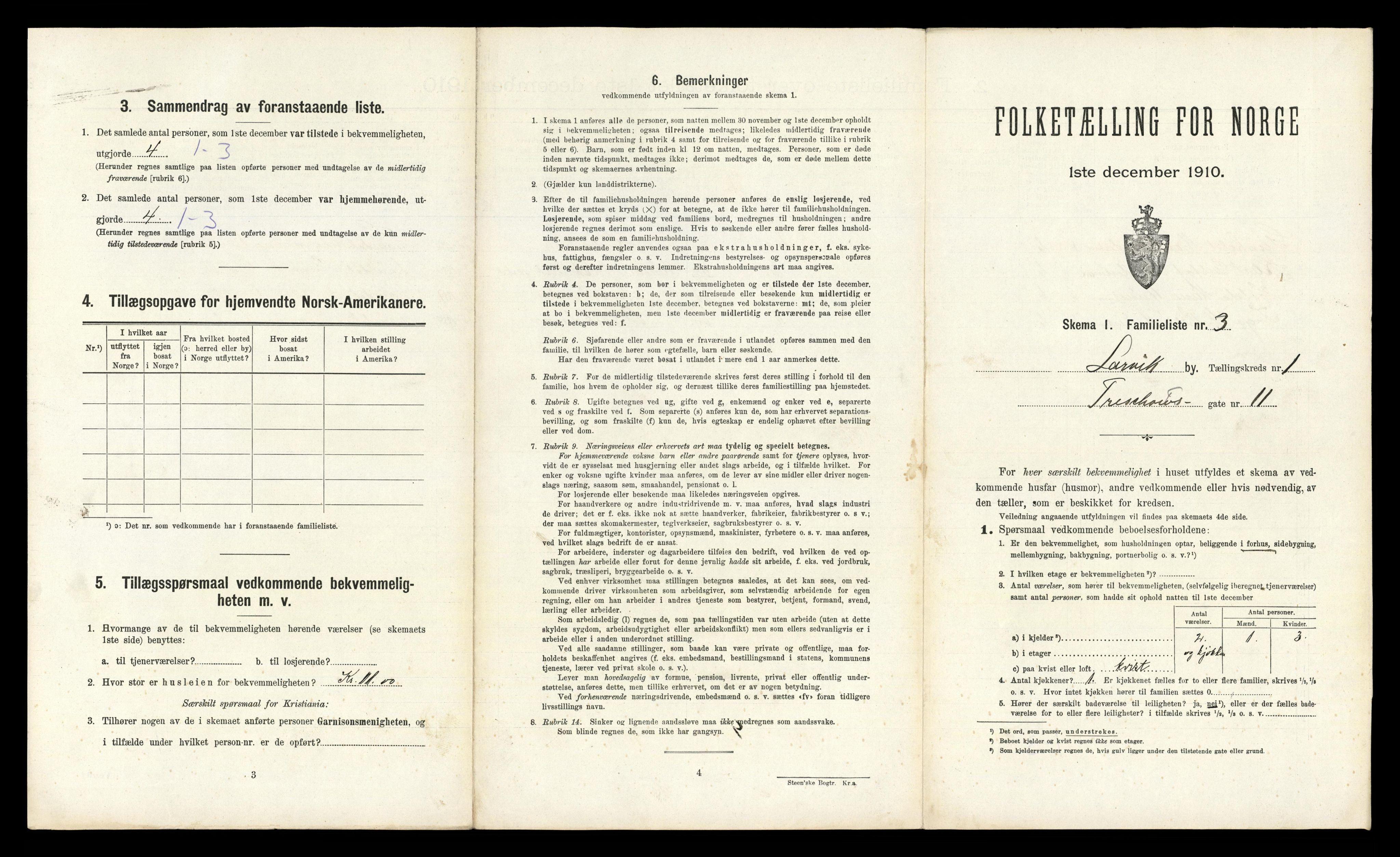 RA, 1910 census for Larvik, 1910, p. 477