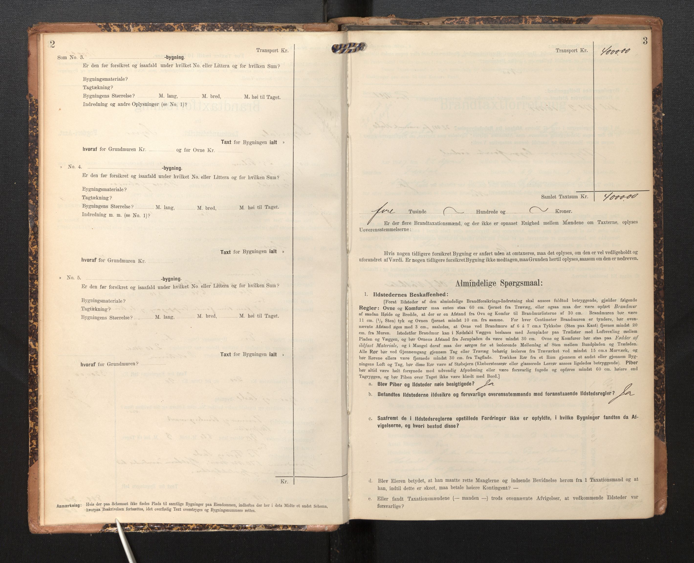 Lensmannen i Sogndal, SAB/A-29901/0012/L0010: Branntakstprotokoll, skjematakst, 1907-1914, p. 2-3