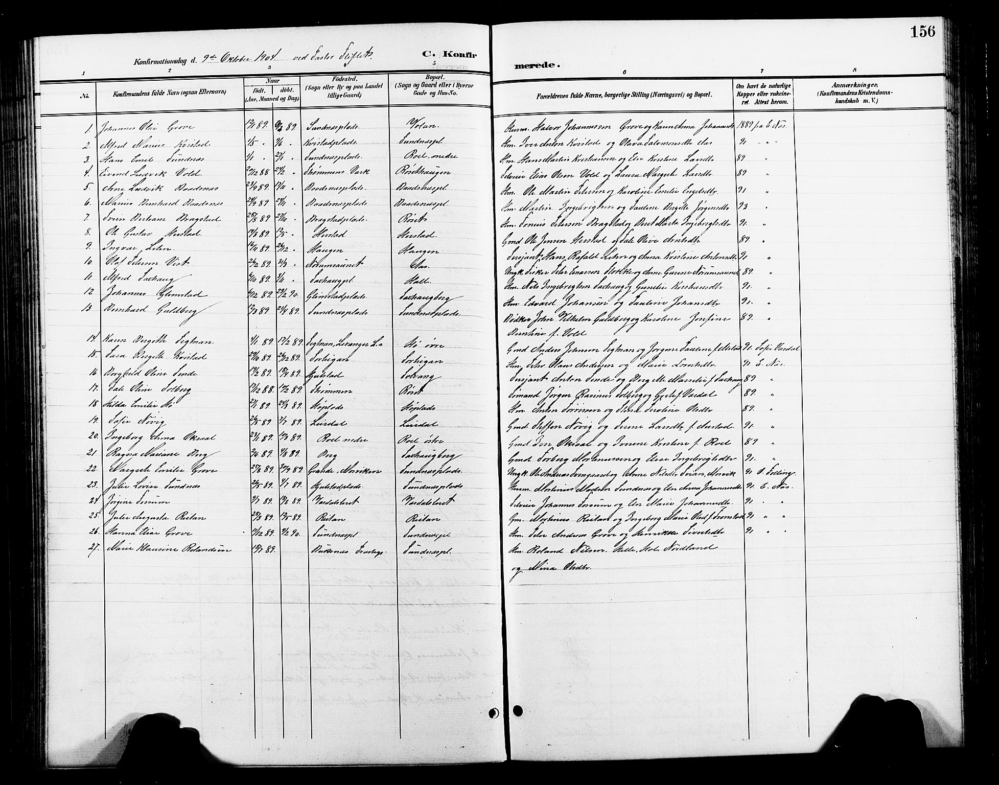Ministerialprotokoller, klokkerbøker og fødselsregistre - Nord-Trøndelag, SAT/A-1458/730/L0302: Parish register (copy) no. 730C05, 1898-1924, p. 156