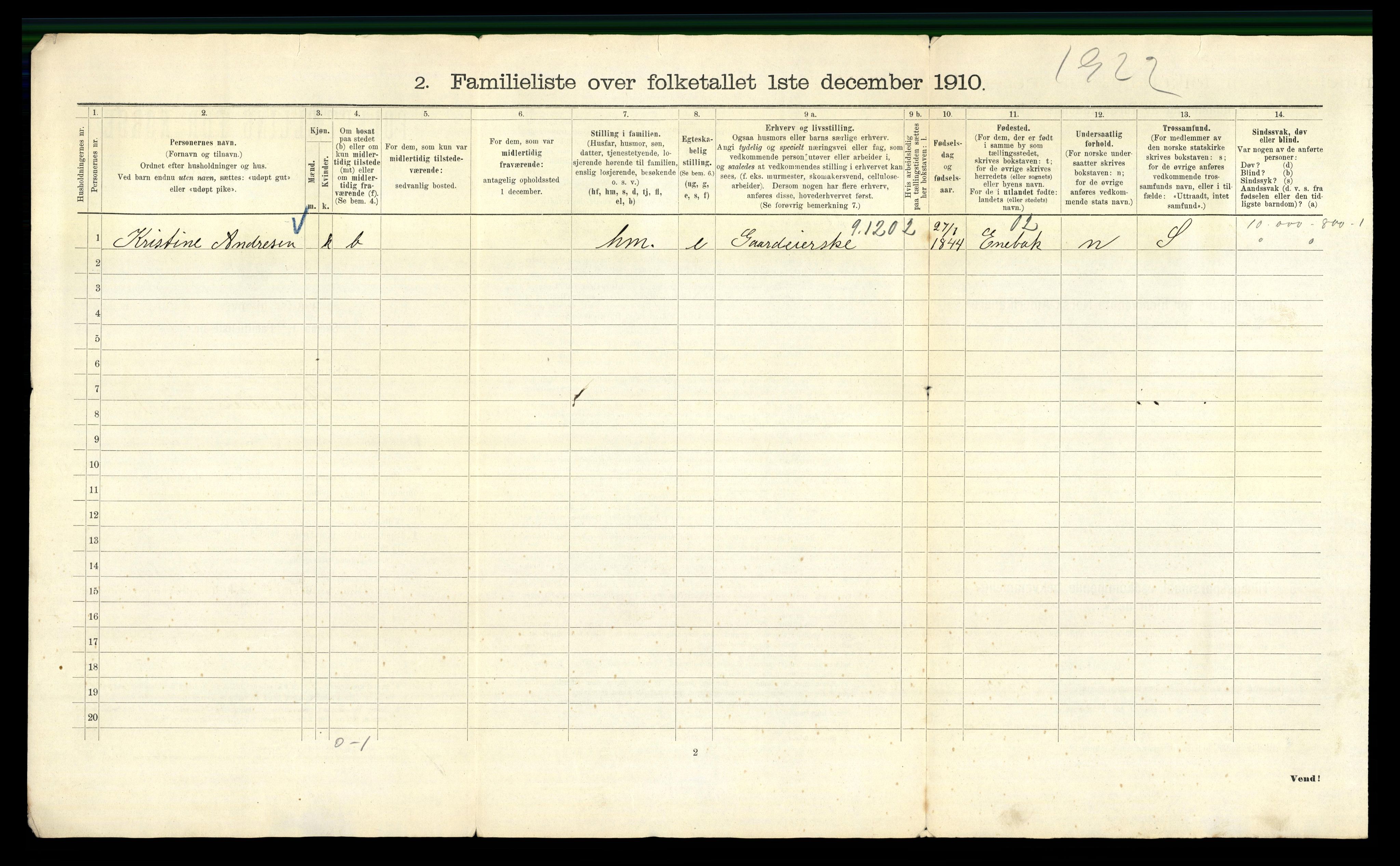 RA, 1910 census for Kristiania, 1910, p. 99830