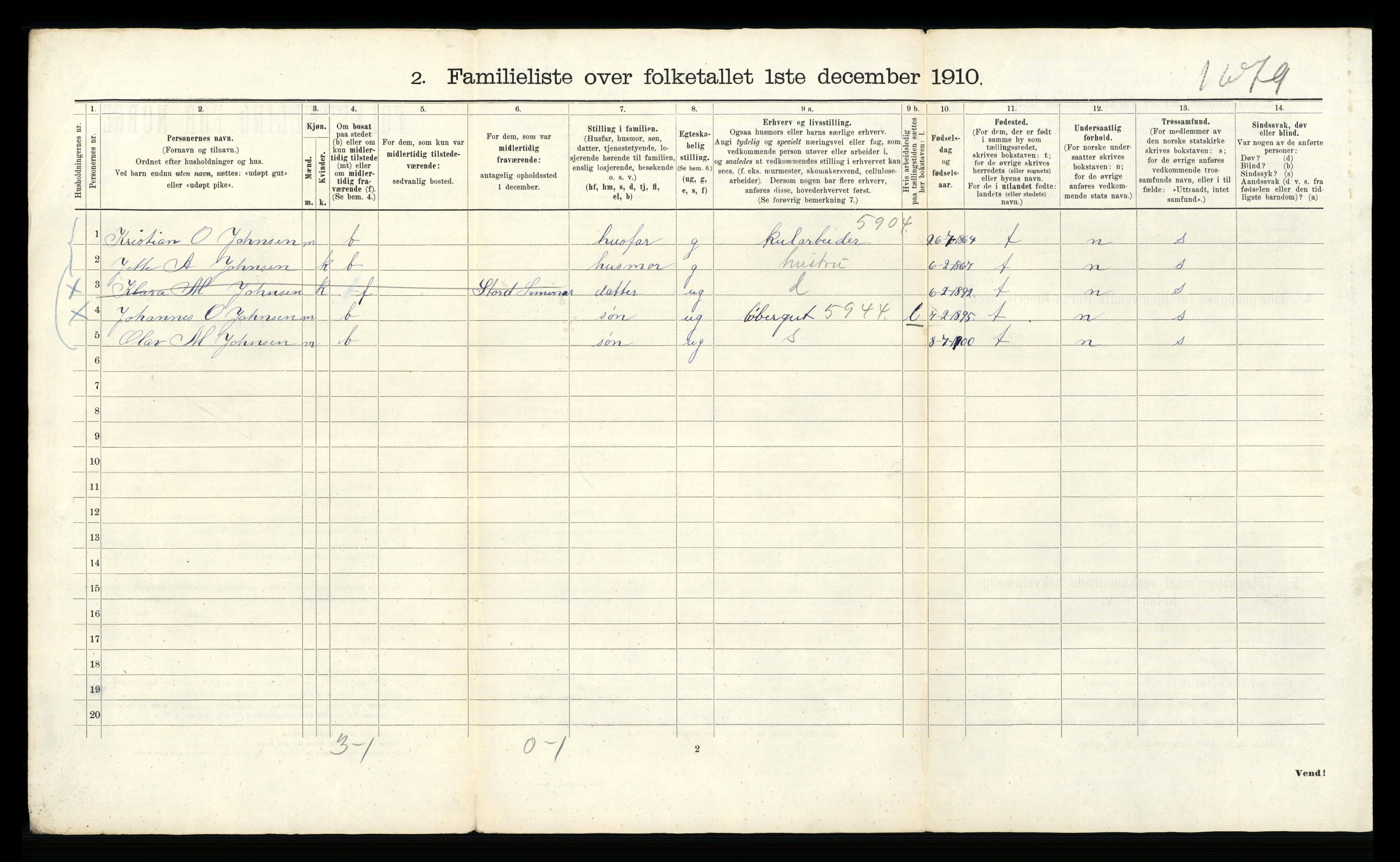 RA, 1910 census for Bergen, 1910, p. 41838