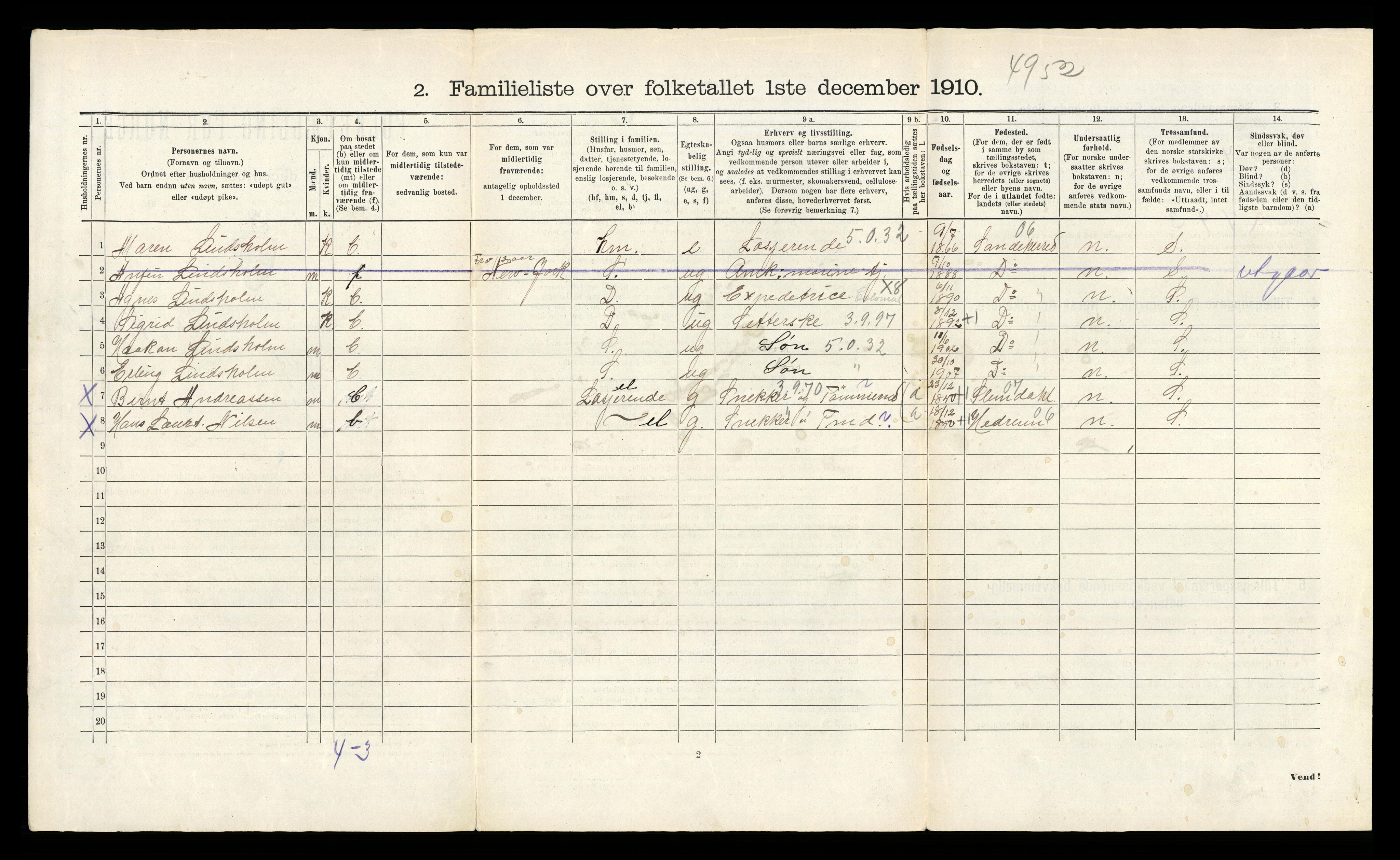 RA, 1910 census for Sandefjord, 1910, p. 2079