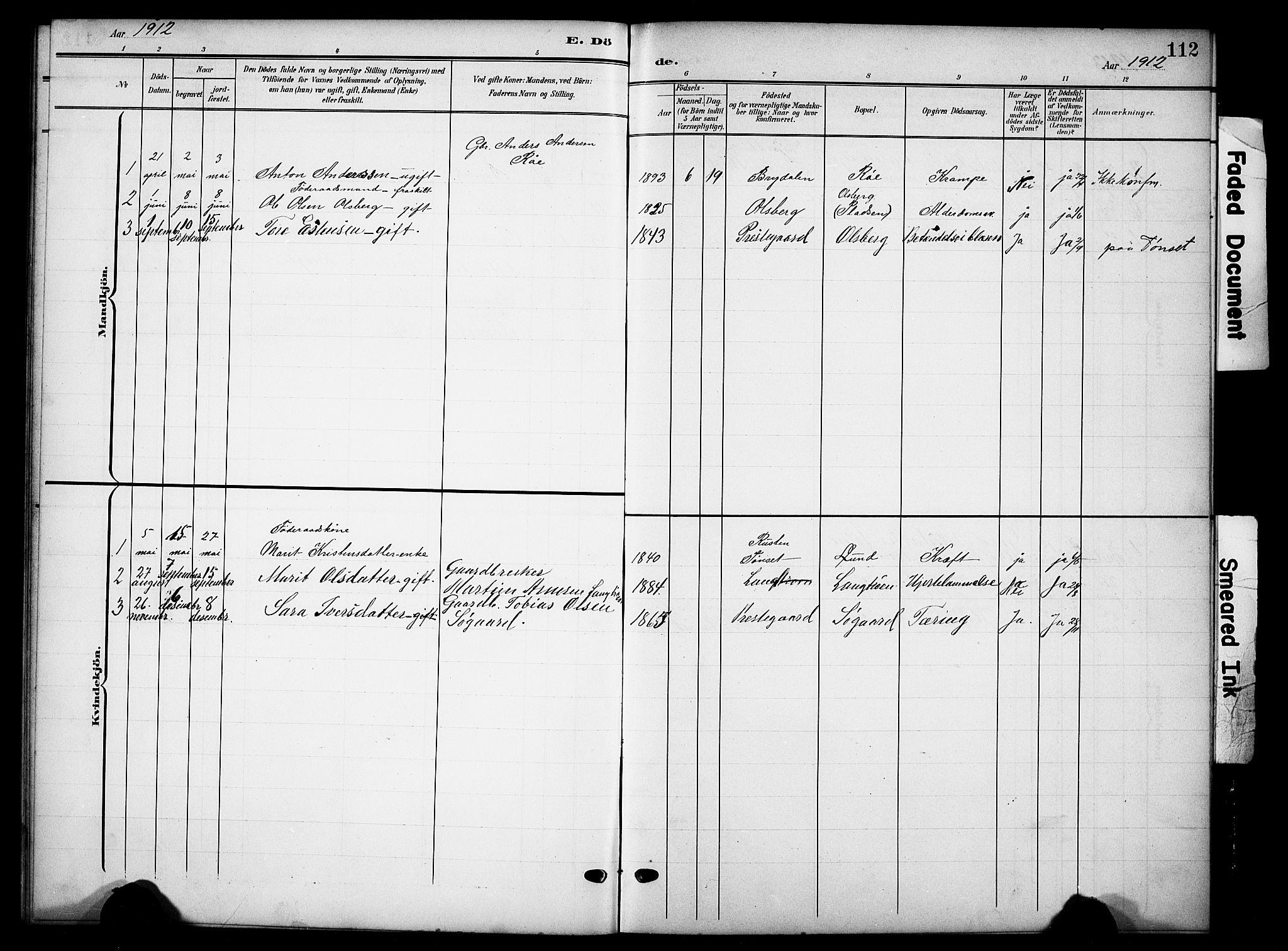 Tynset prestekontor, SAH/PREST-058/H/Ha/Hab/L0010: Parish register (copy) no. 10, 1902-1929, p. 112