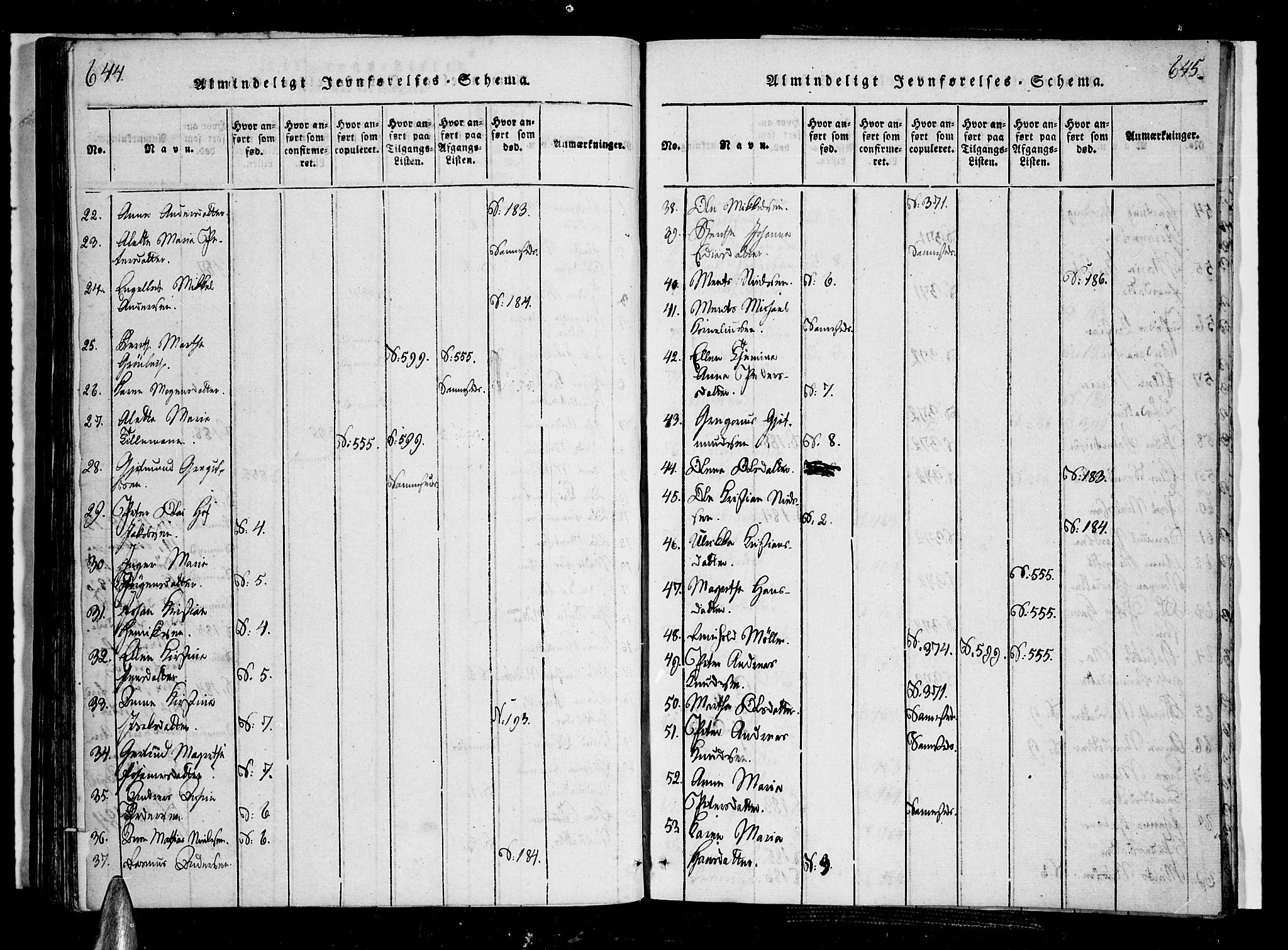 Ministerialprotokoller, klokkerbøker og fødselsregistre - Nordland, AV/SAT-A-1459/897/L1395: Parish register (official) no. 897A03, 1820-1841, p. 644-645