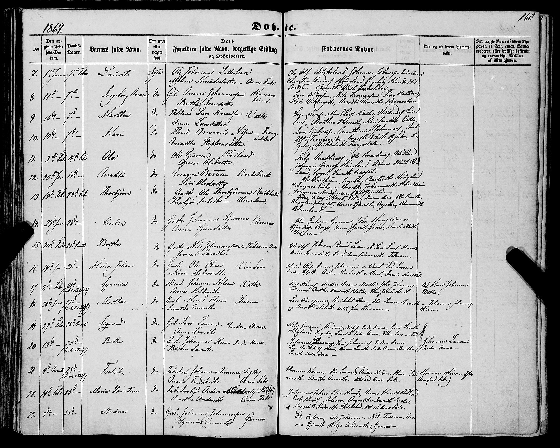 Haus sokneprestembete, AV/SAB-A-75601/H/Haa: Parish register (official) no. A 17, 1858-1870, p. 168