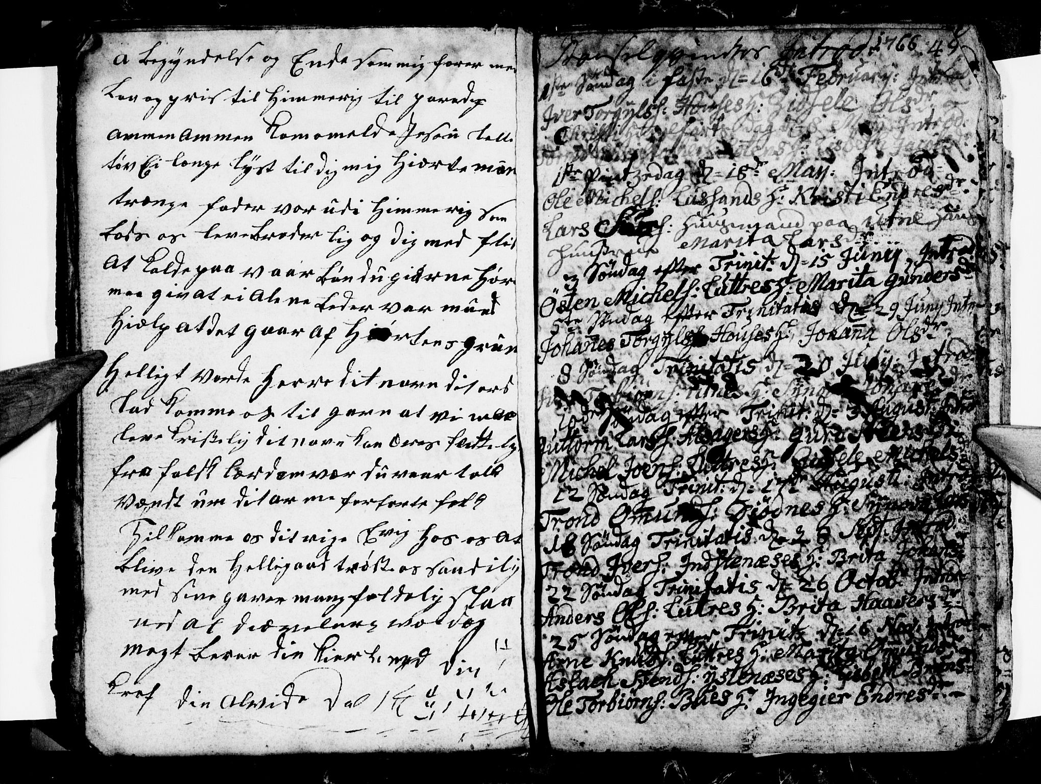 Ullensvang sokneprestembete, SAB/A-78701/H/Hab: Parish register (copy) no. E 1, 1766-1769, p. 56-57