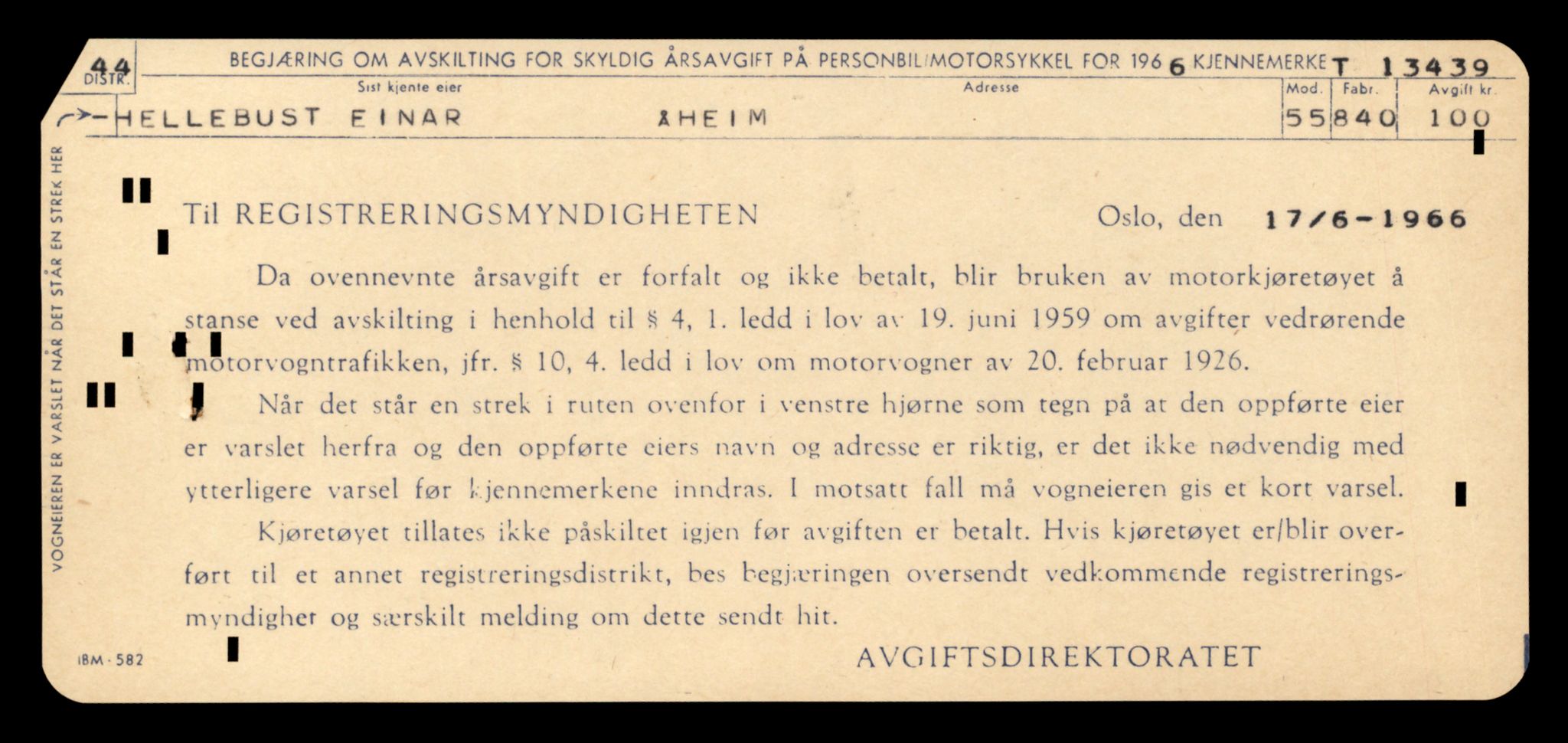 Møre og Romsdal vegkontor - Ålesund trafikkstasjon, AV/SAT-A-4099/F/Fe/L0039: Registreringskort for kjøretøy T 13361 - T 13530, 1927-1998, p. 1321